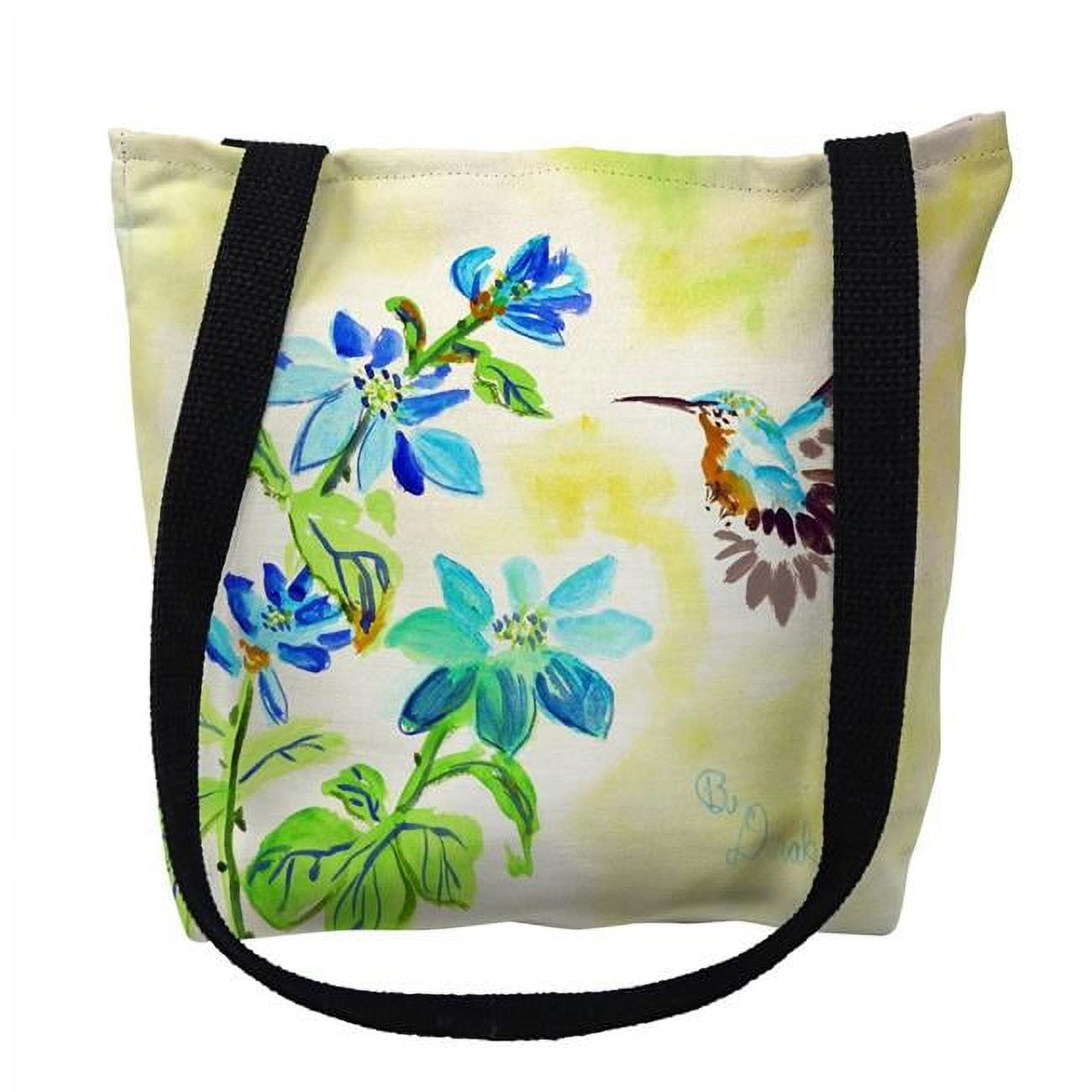 18 x 18 in. Aqua Hummingbird Tote Bag - Large
