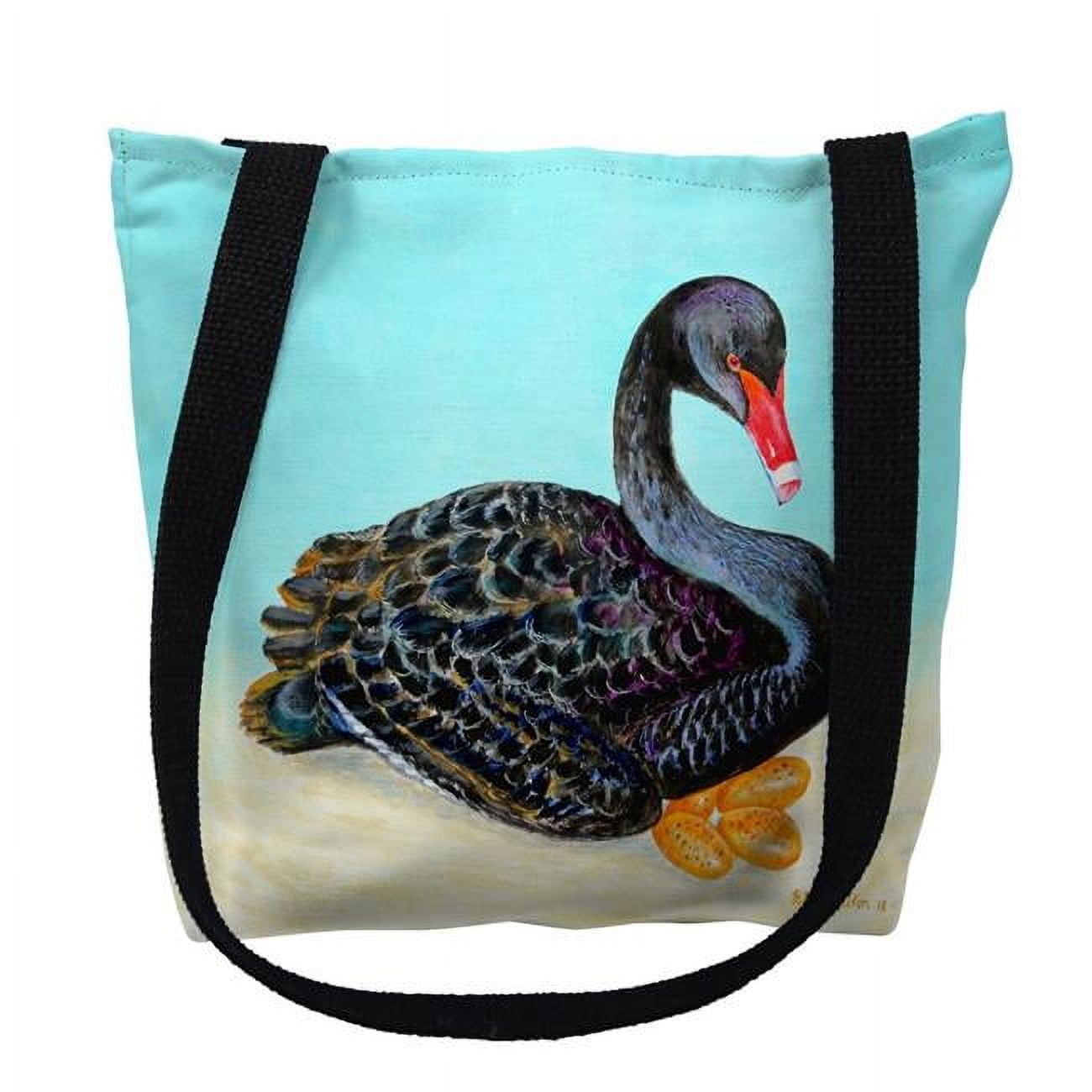 18 x 18 in. Black Swan Tote Bag - Large