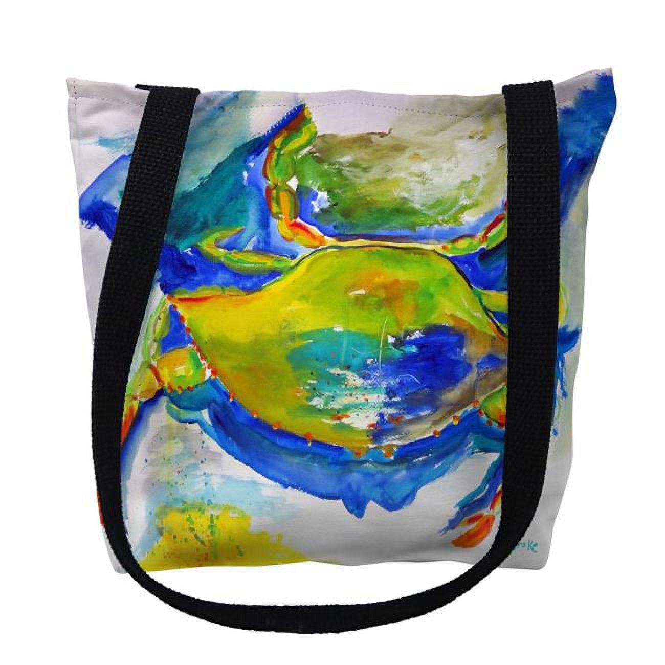 18 x 18 in. Blue & Yellow Crab Tote Bag - Large