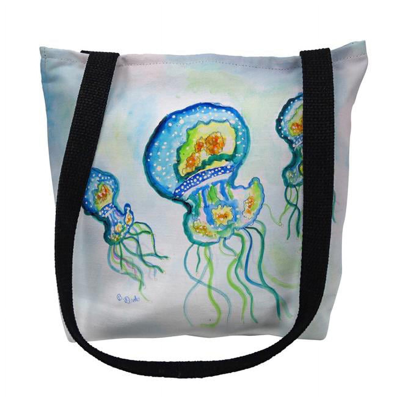 18 x 18 in. Three Jellyfish Tote Bag - Large
