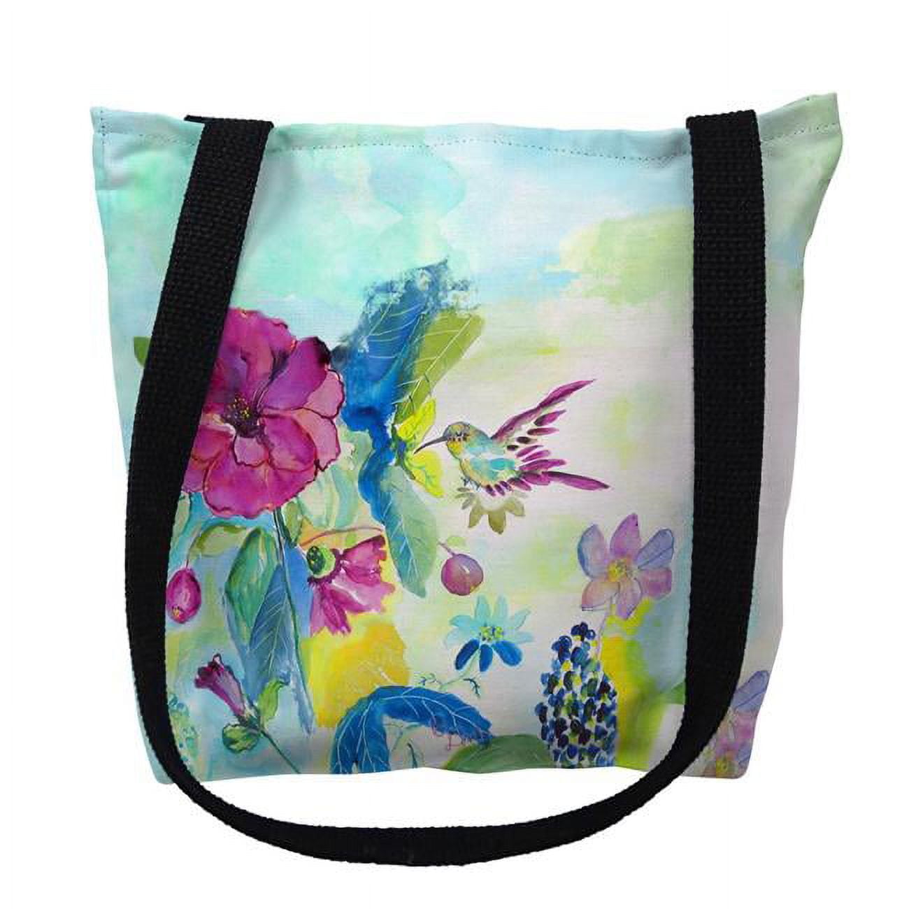 18 x 18 in. Hummingbird & Garden Tote Bag - Large