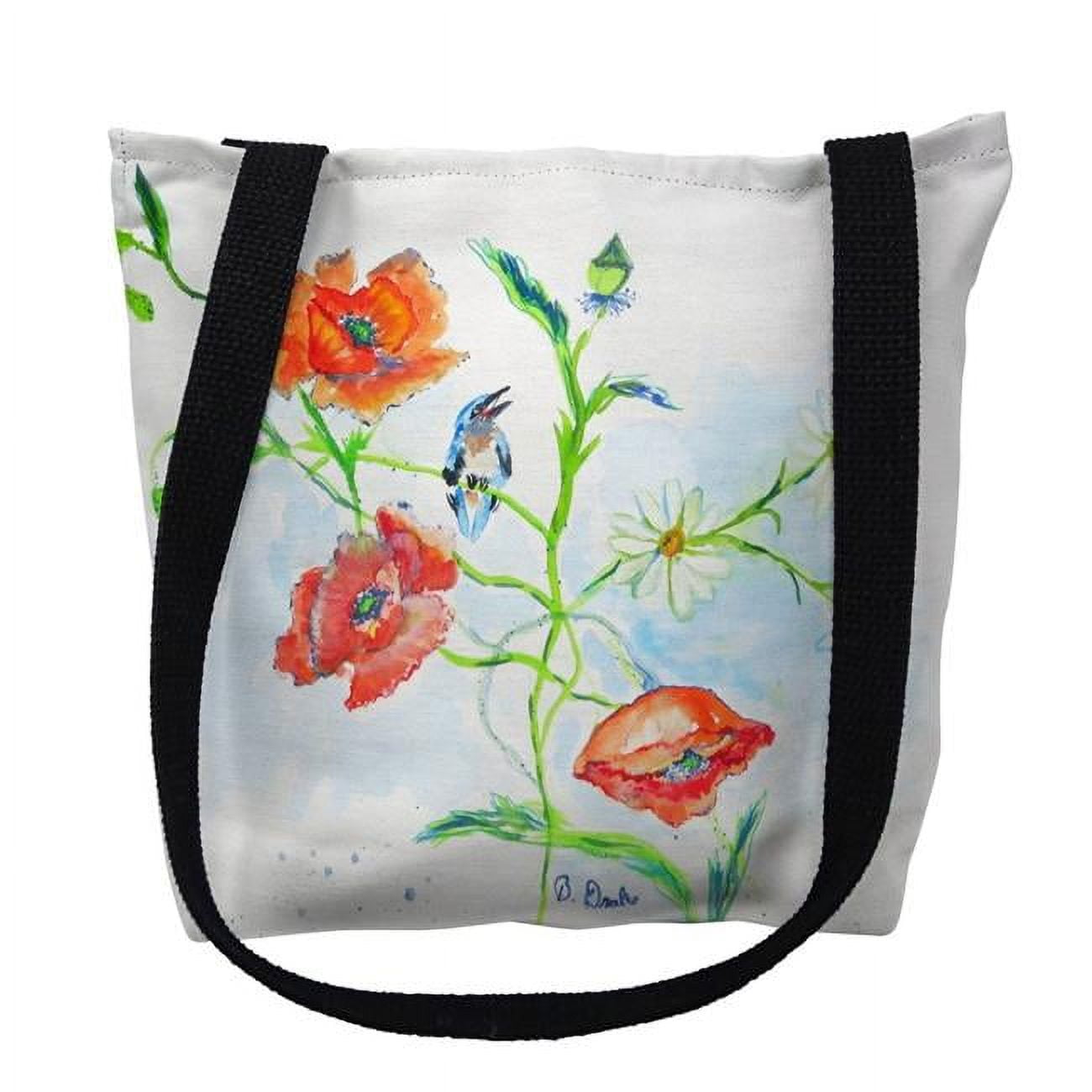 18 x 18 in. Poppies & Daisies Tote Bag - Large
