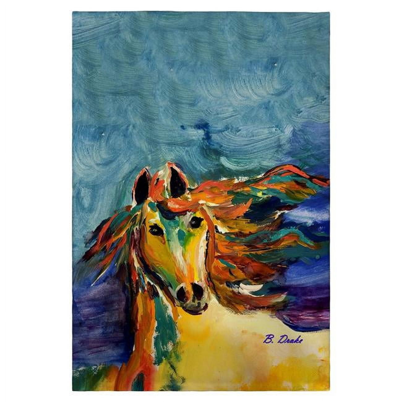 Picture of Betsydrake GT1173 20 x 20 in. Colorful Horse Guest Towel