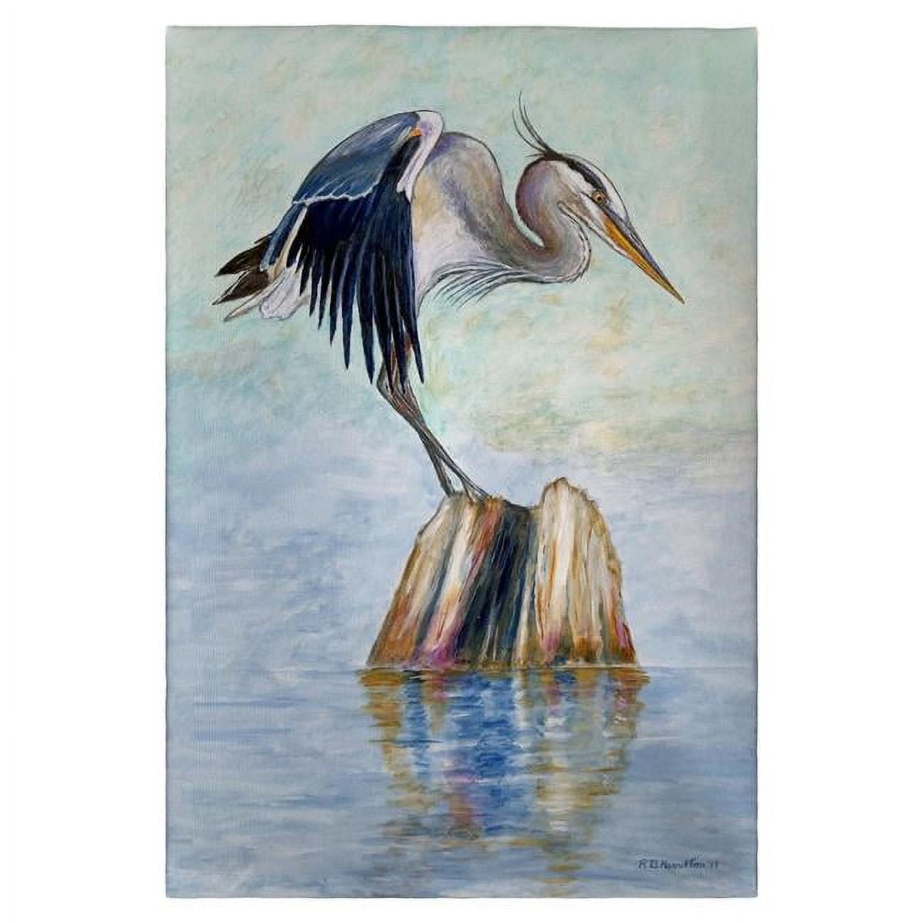 Picture of Betsydrake GT1175 20 x 20 in. Balancing Heron Guest Towel