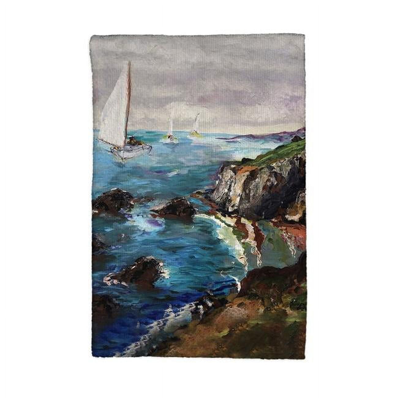 Picture of Betsydrake KT1164 16 x 25 in. Sailing the Cliffs Kitchen Towel