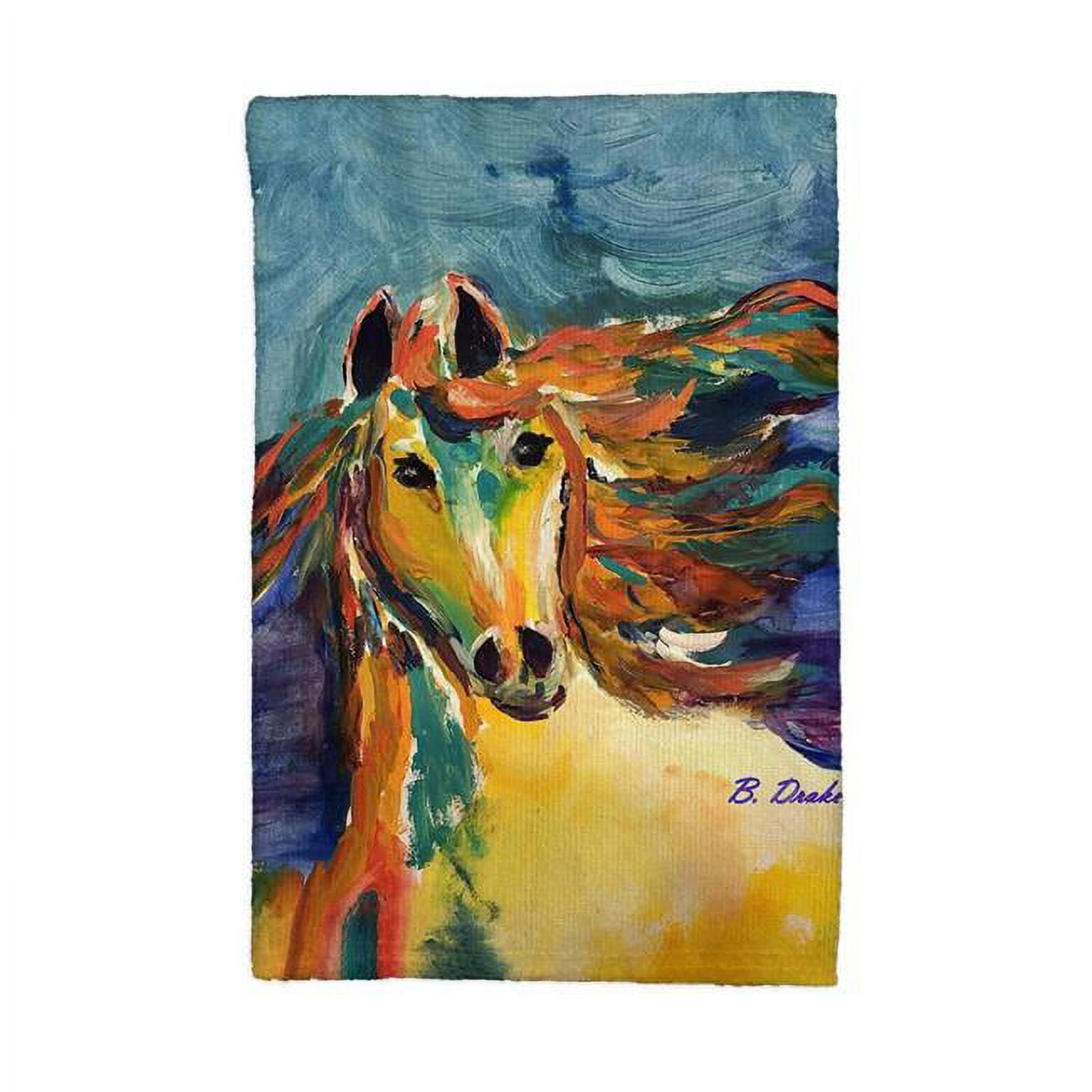 Picture of Betsydrake KT1173 16 x 25 in. Colorful Horse Kitchen Towel