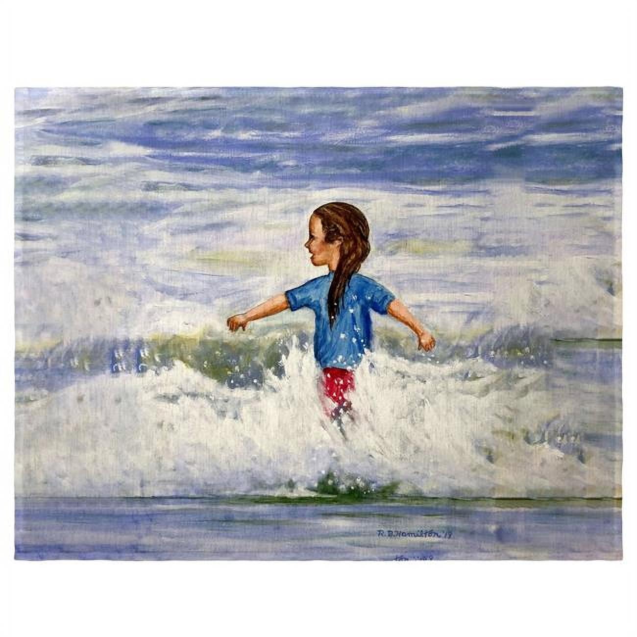 Picture of Betsydrake PM1156 14 x 18 in. Girl in Surf Place Mat - Set of 4