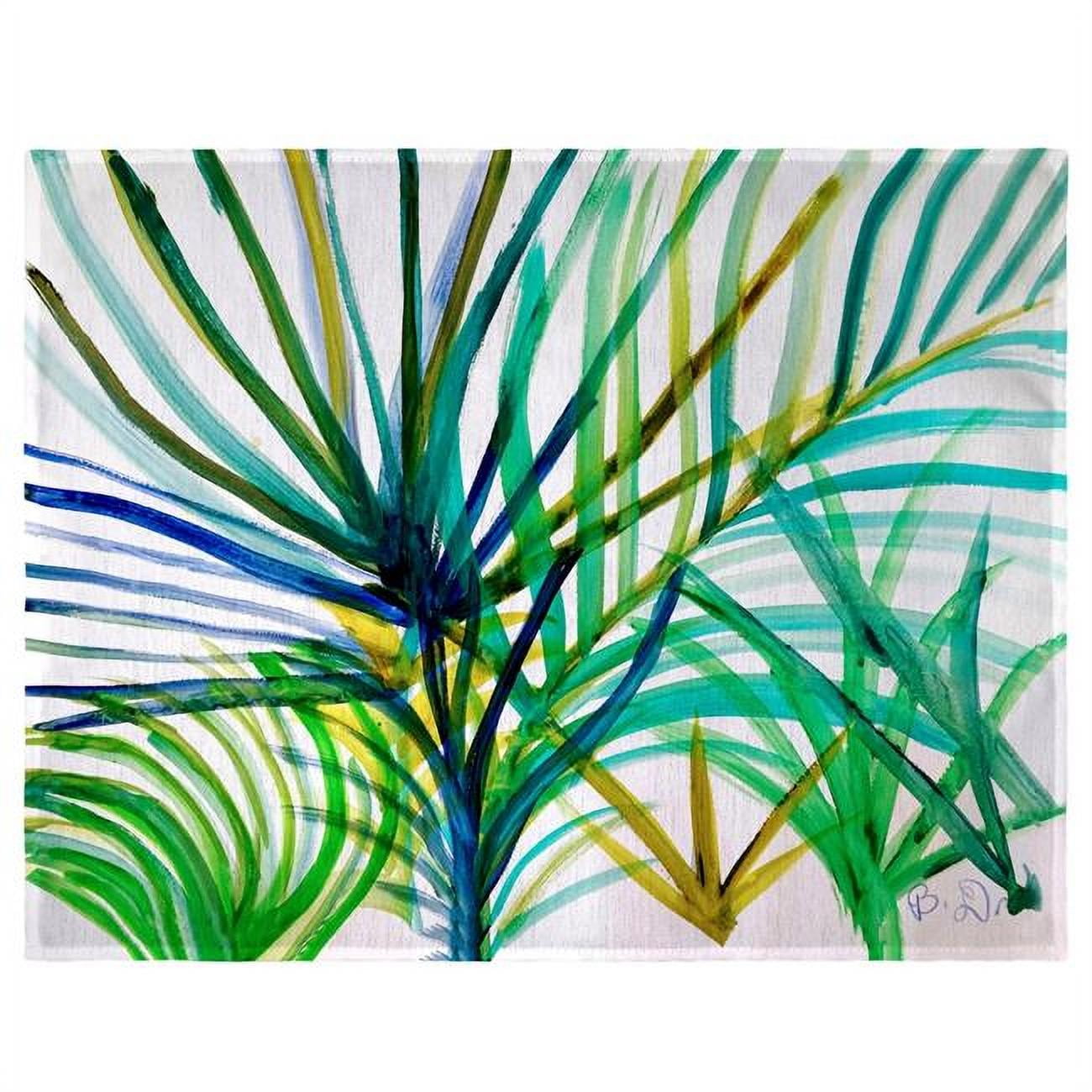 Picture of Betsydrake PM1157 14 x 18 in. Teal Palms Place Mat - Set of 4