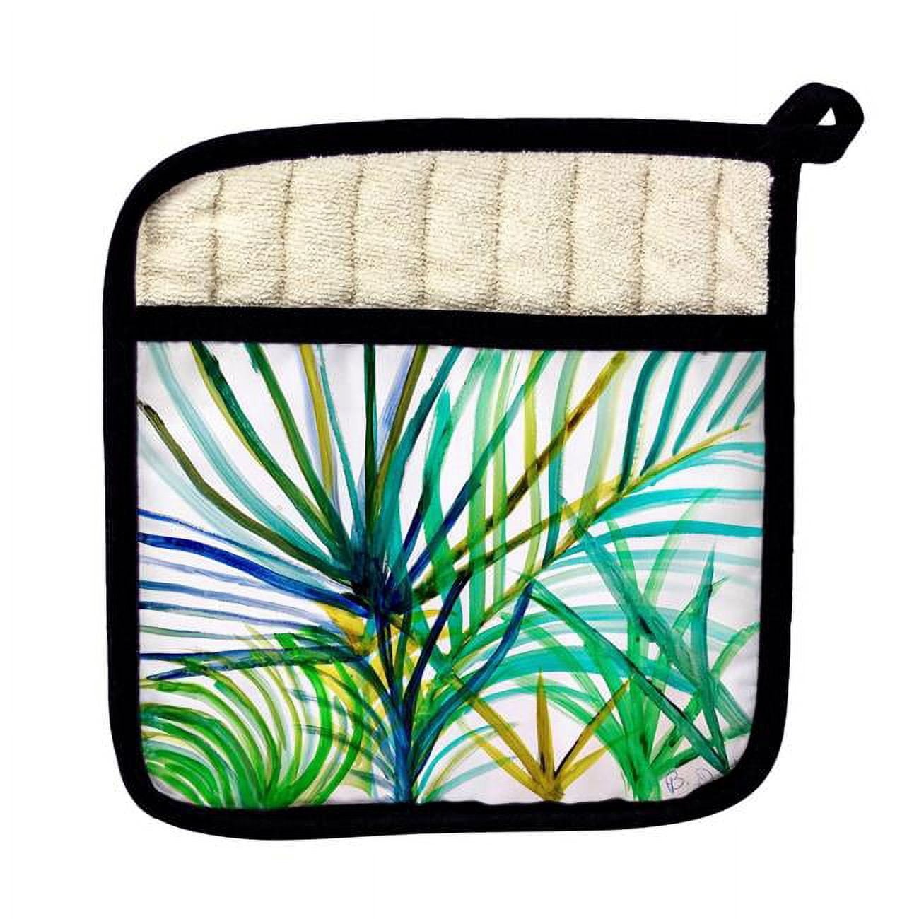 Picture of Betsydrake PT1157 Teal Palms Pot Holder