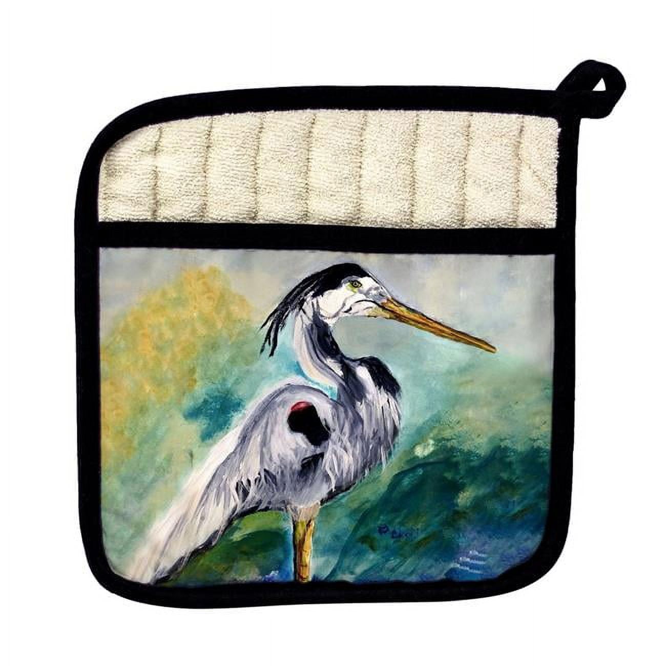 Picture of Betsydrake PT1171 Betsys Blue Heron Pot Holder