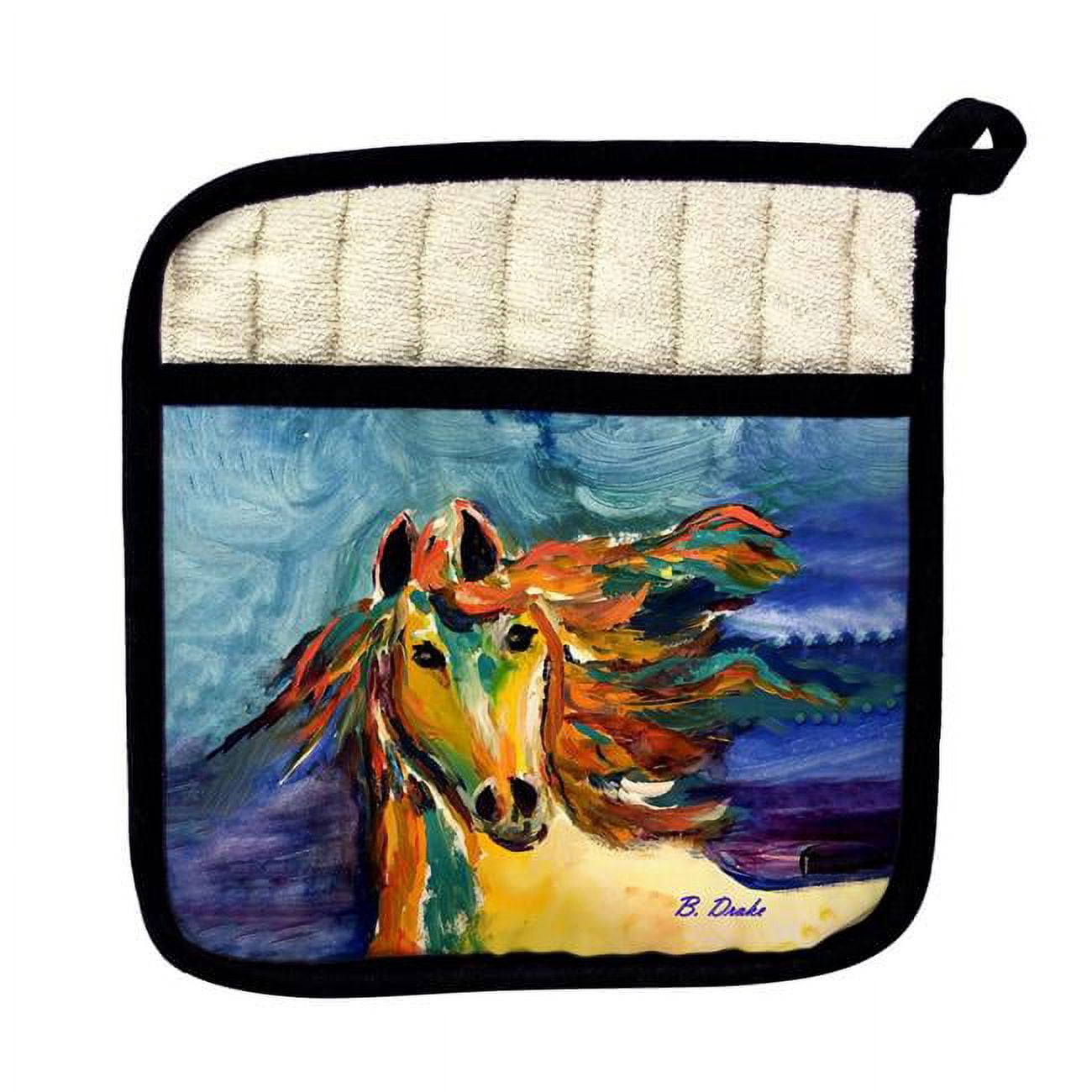Picture of Betsydrake PT1173 Colorful Horse Pot Holder