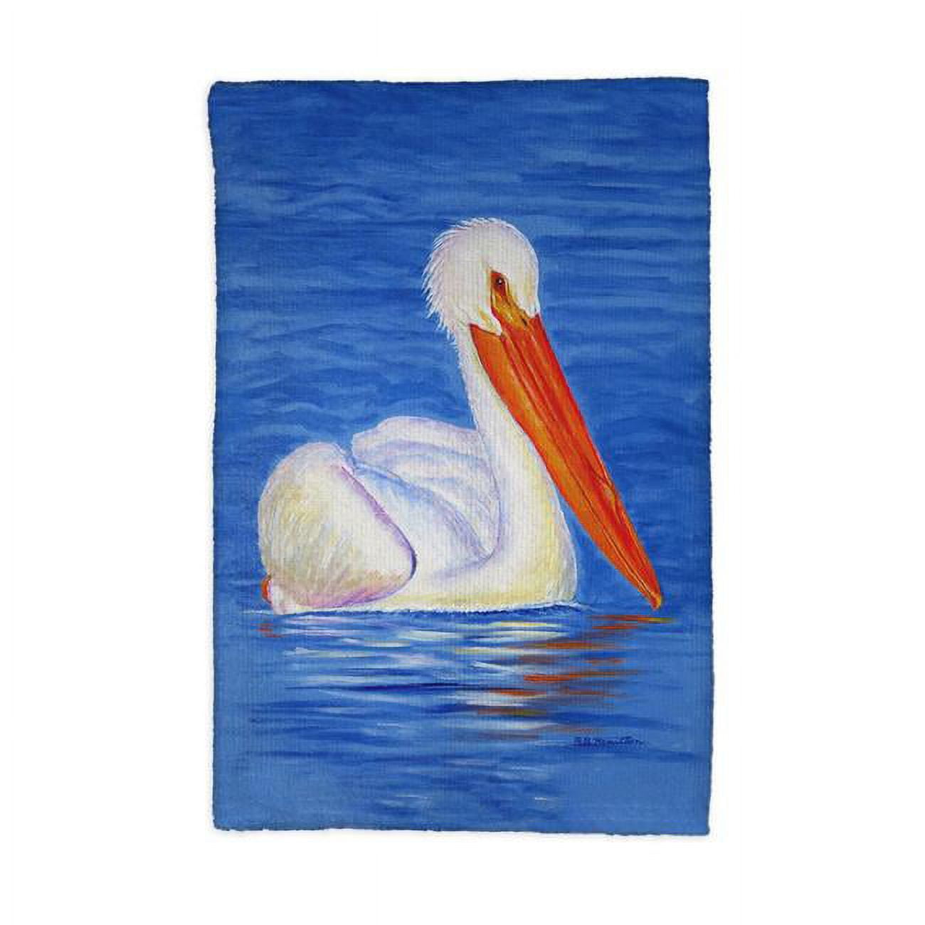Picture of Betsydrake KT1131 16 x 25 in. White Pelican Portrait Kitchen Towel