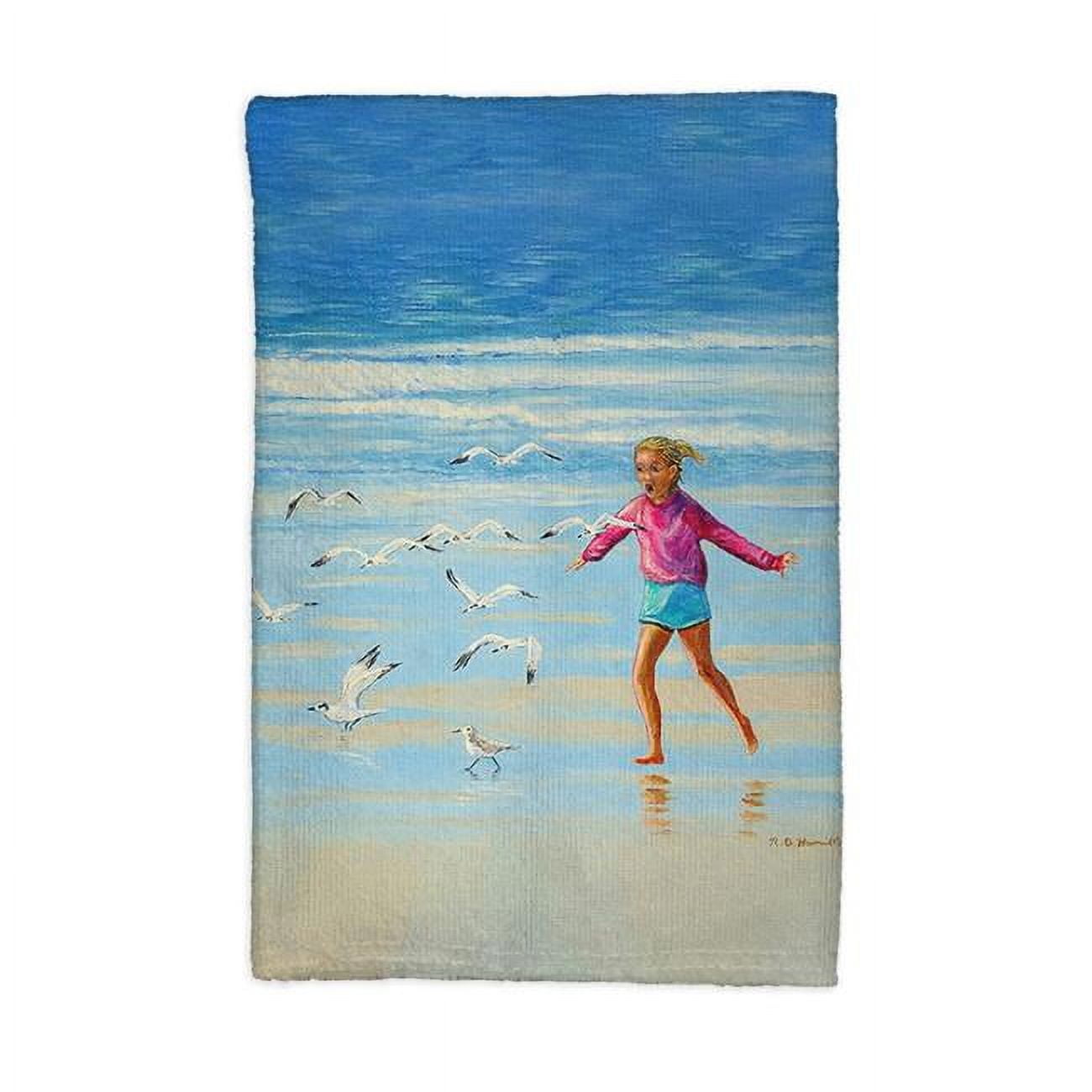 Picture of Betsydrake KT1135 16 x 25 in. Chasing Gulls Kitchen Towel