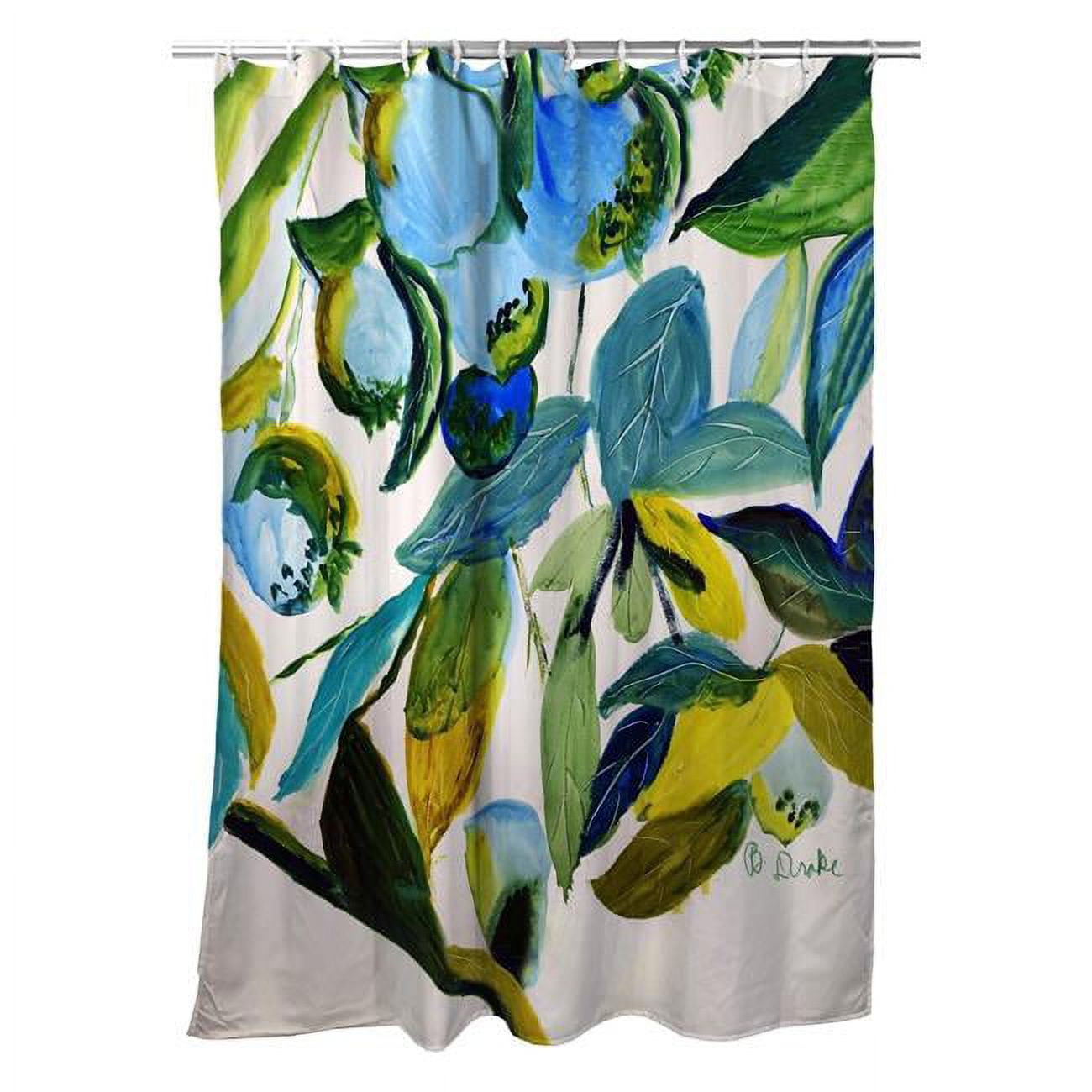 Picture of Betsydrake SH1158 71 x 74 in. Betsys Blue Berries Shower Curtain