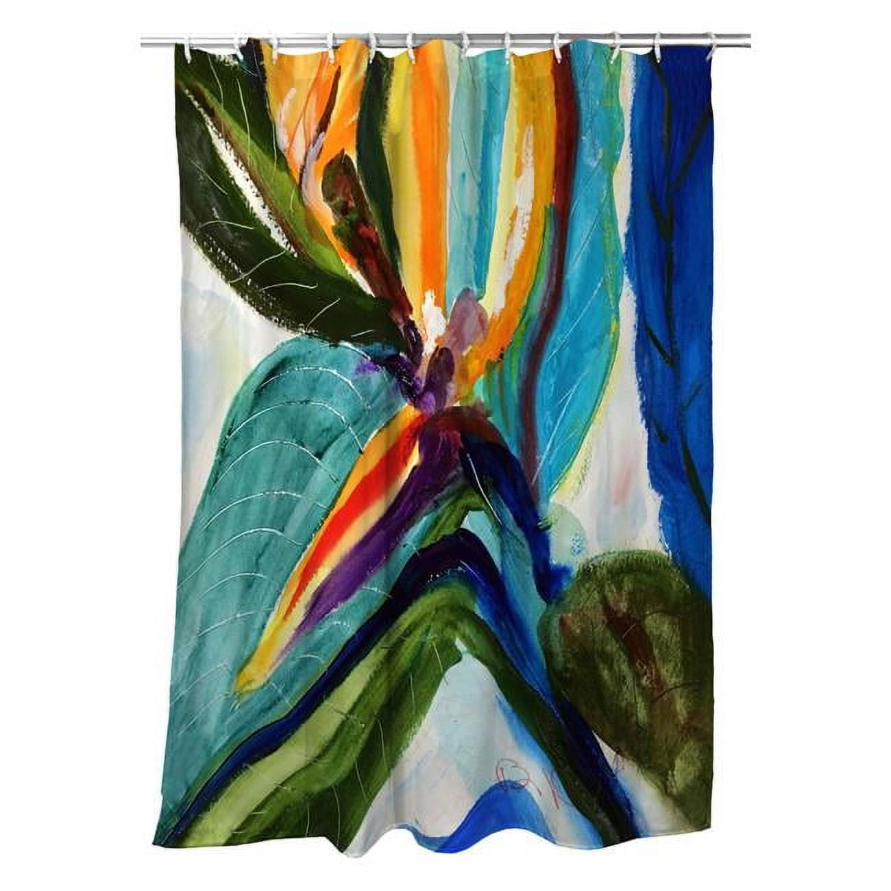 Picture of Betsydrake SH1161 71 x 74 in. Teal Paradise Shower Curtain