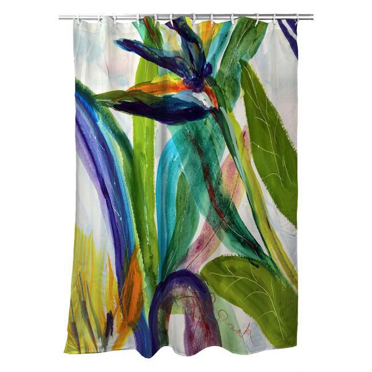 Picture of Betsydrake SH1162 71 x 74 in. Teal Paradise II Shower Curtain