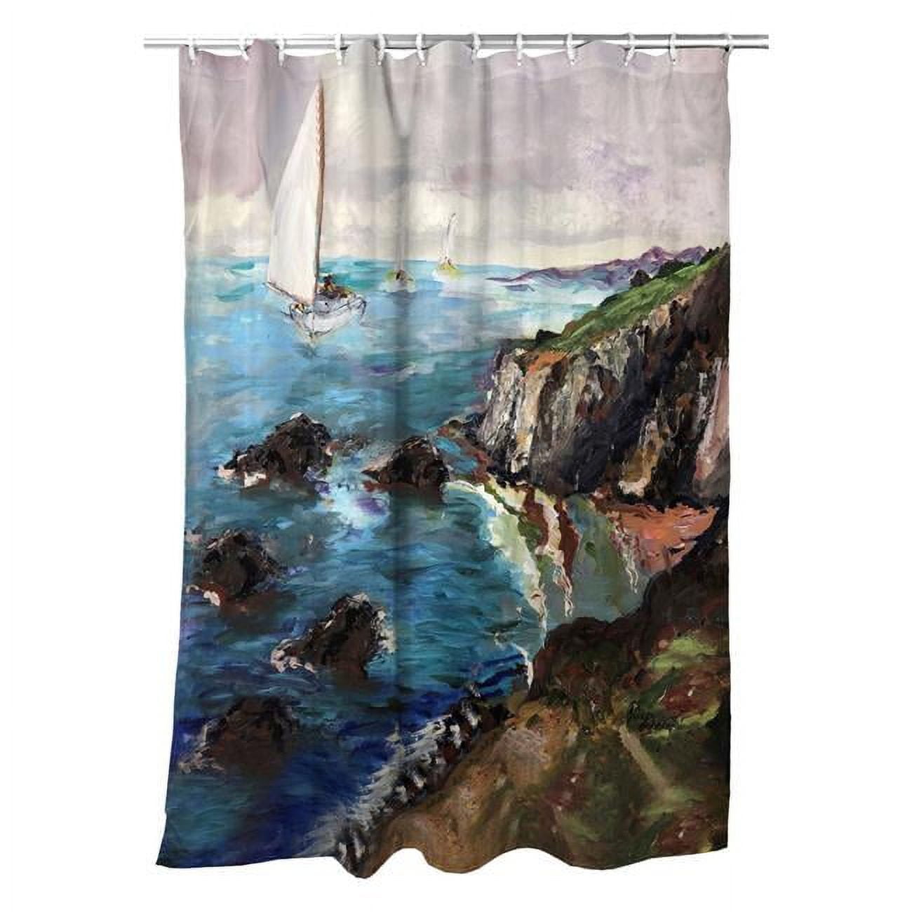 Picture of Betsydrake SH1164 71 x 74 in. Sailing the Cliffs Shower Curtain