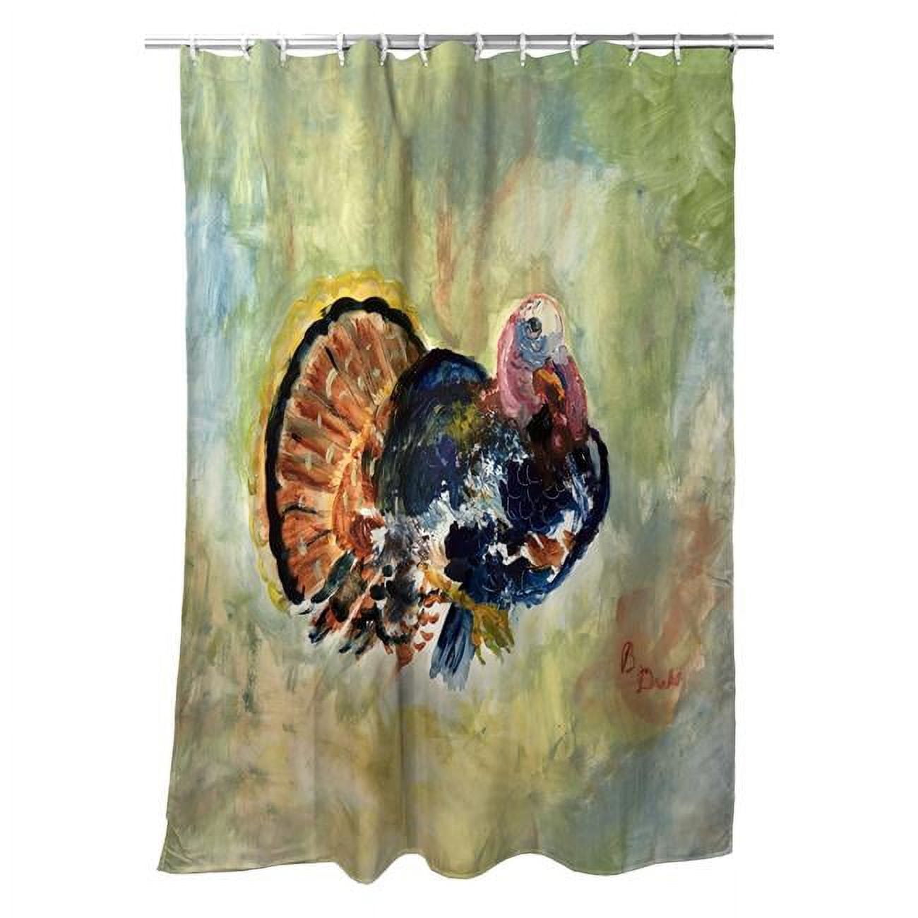 Picture of Betsydrake SH1165 71 x 74 in. Colorful Turkey Shower Curtain