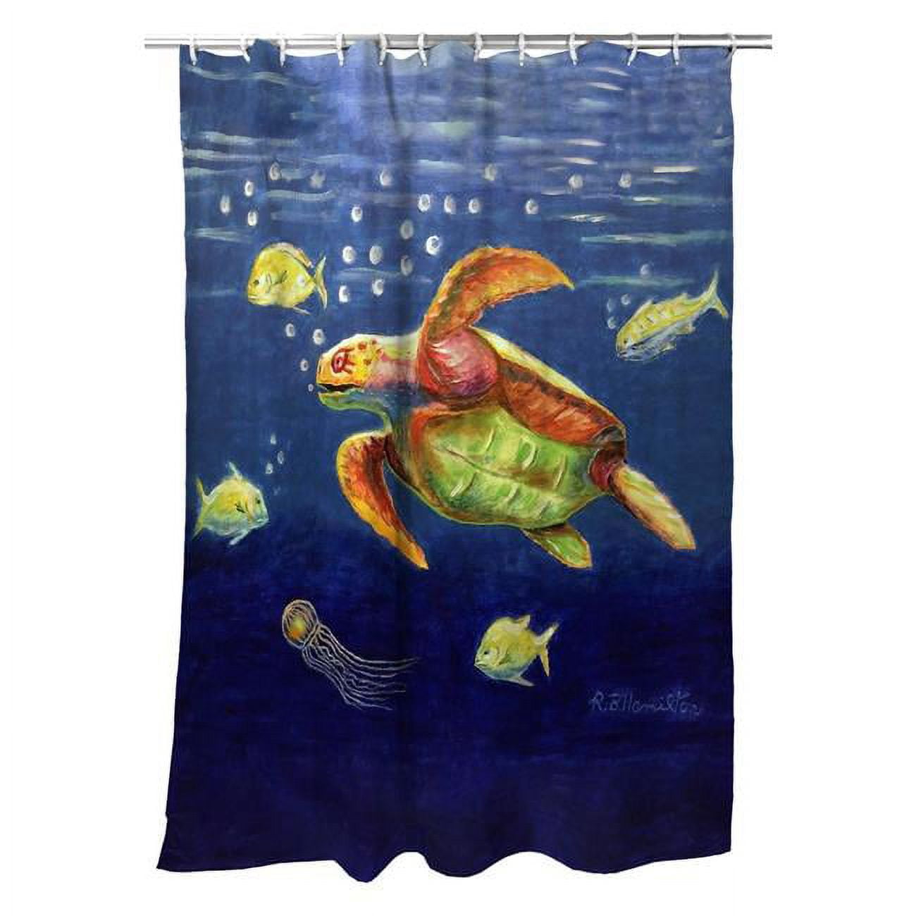 Picture of Betsydrake SH1168 71 x 74 in. Dicks Sea Turtle Shower Curtain
