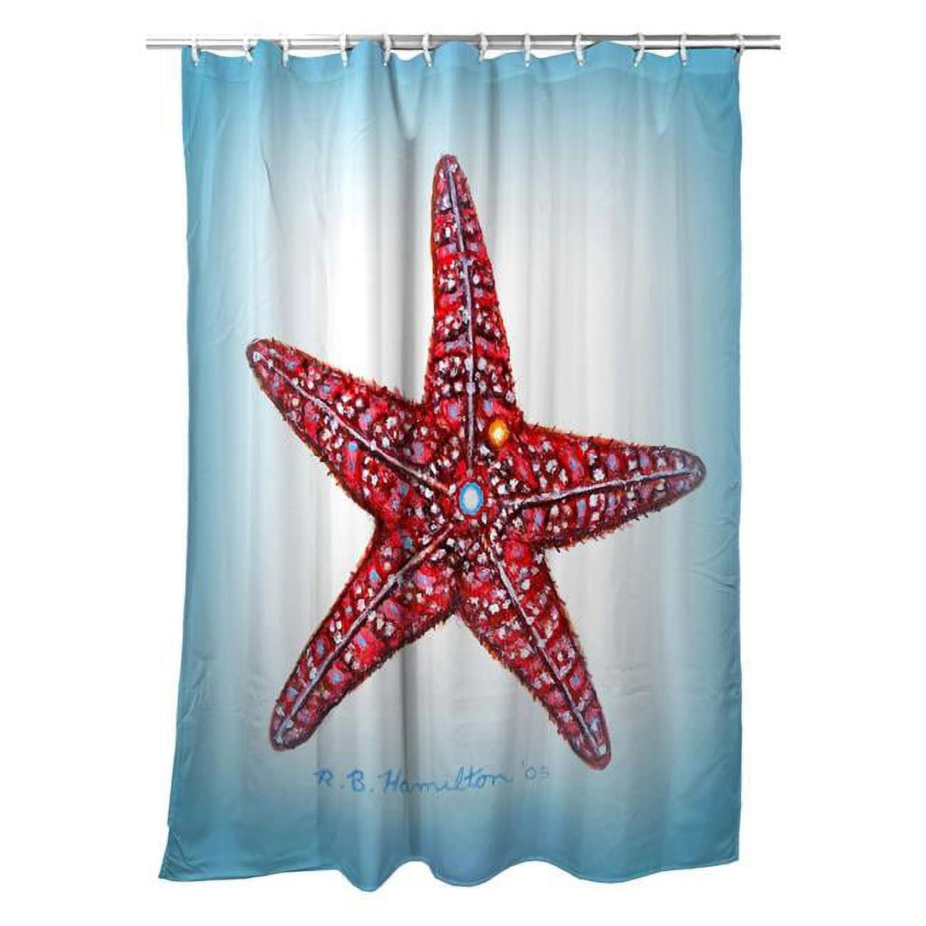 Picture of Betsydrake SH1169 71 x 74 in. Dicks Starfish Shower Curtain