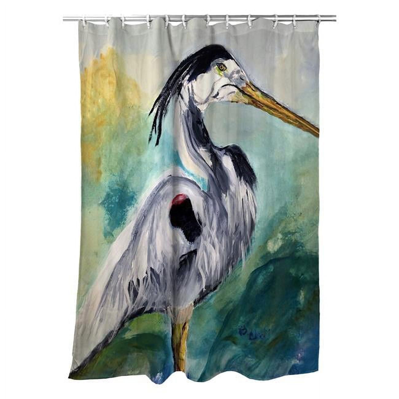 Picture of Betsydrake SH1171 71 x 74 in. Betsys Blue Heron Shower Curtain