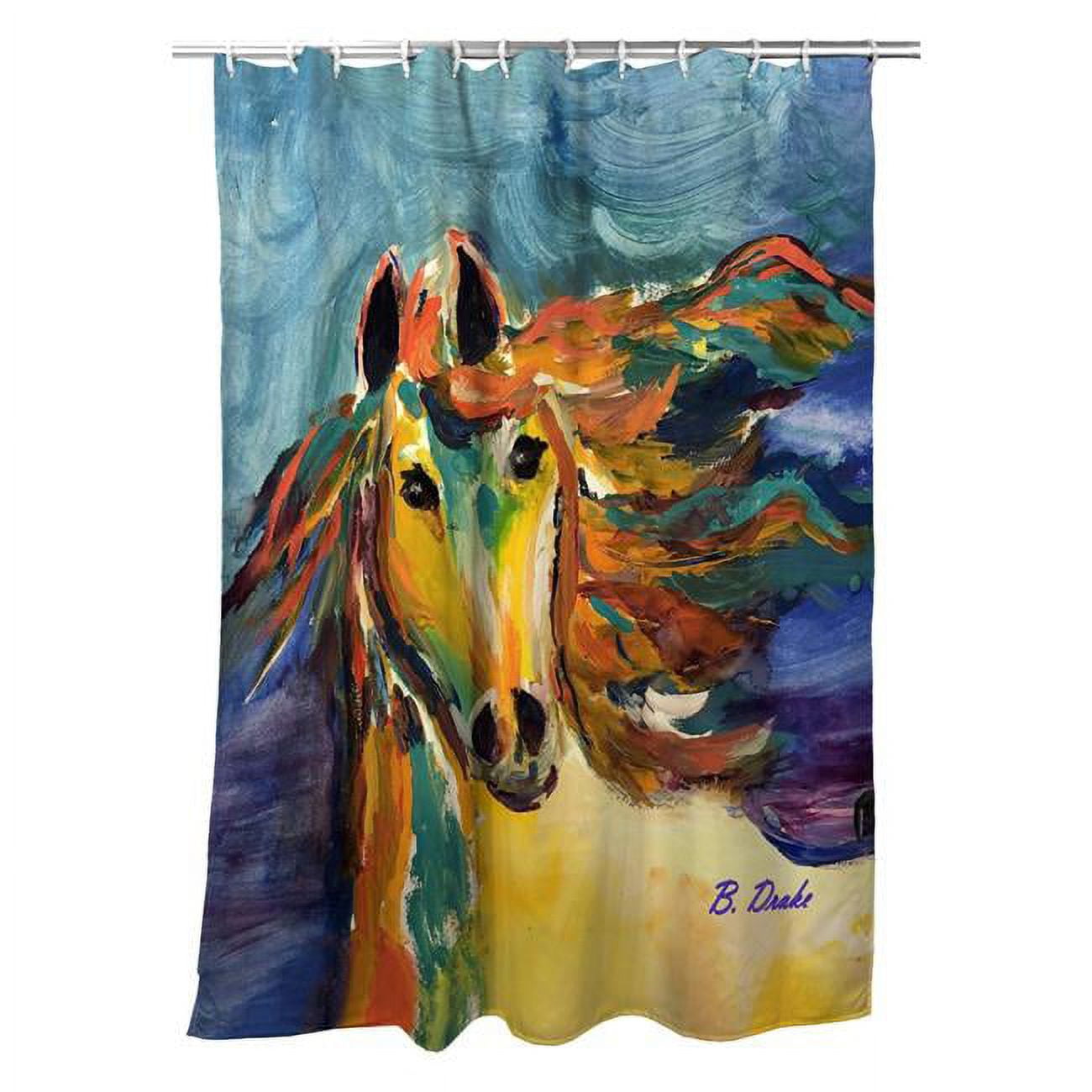 71 x 74 in. Colorful Horse Shower Curtain
