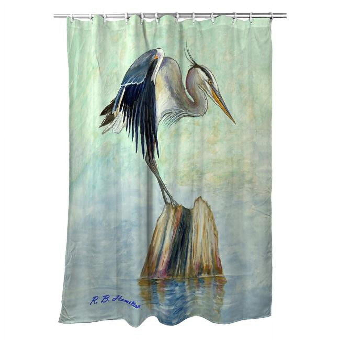 Picture of Betsydrake SH1175 71 x 74 in. Balancing Heron Shower Curtain
