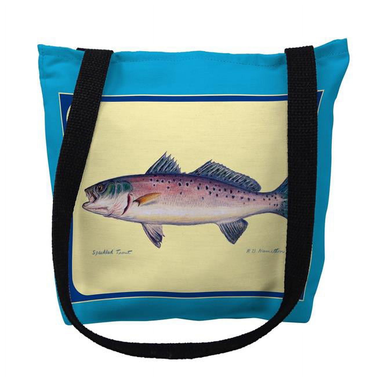 TY007BS 13 x 13 in. Multi Fish II Border Tote Bag - Small