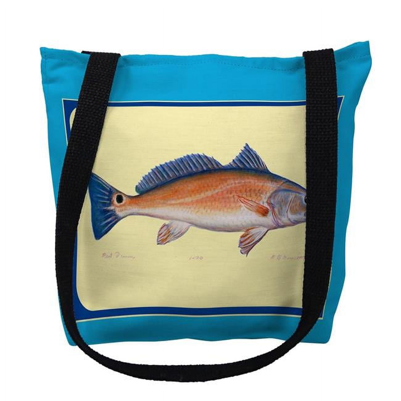 13 x 13 in. Multi Fish III Border Tote Bag - Small