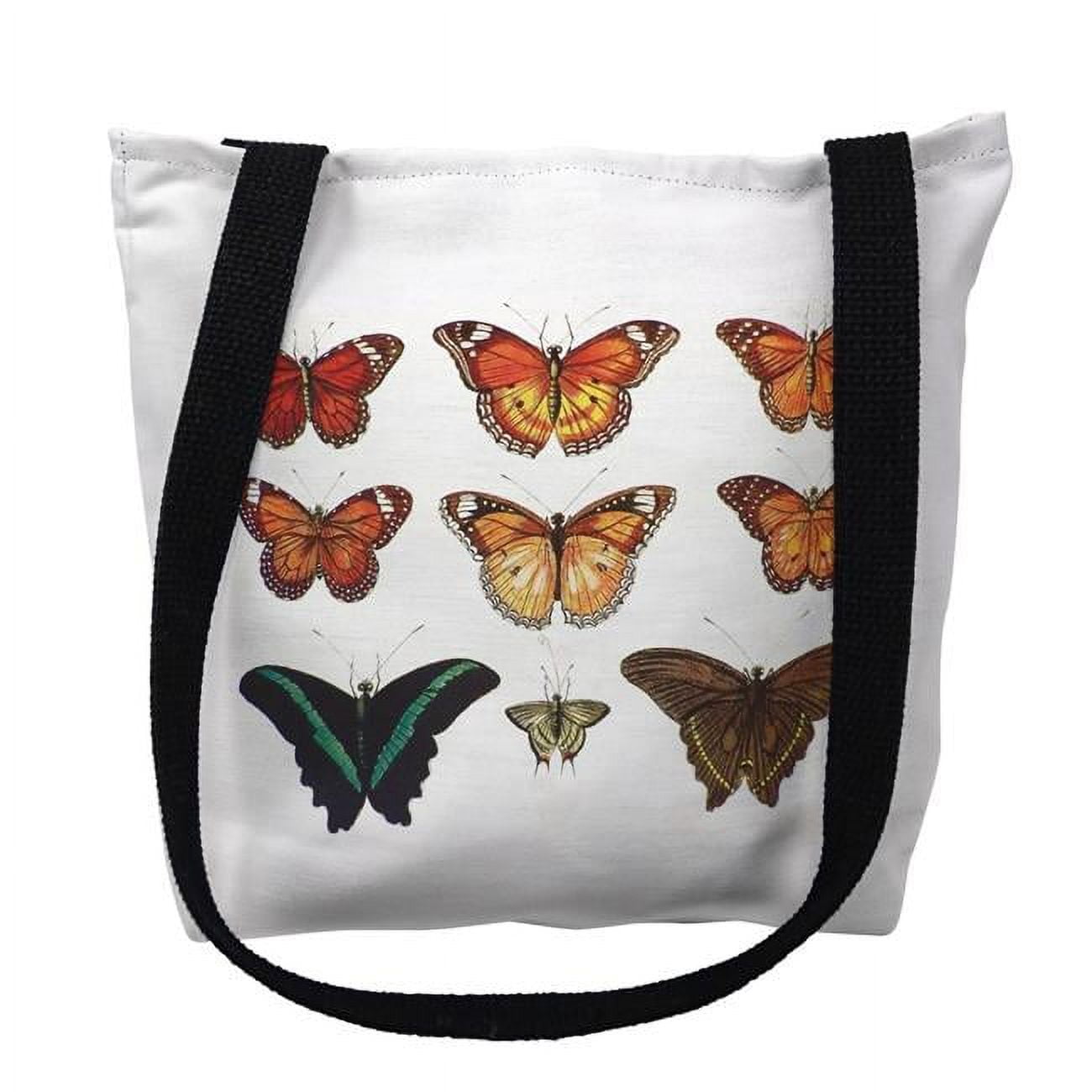 13 x 13 in. Orange Butterflies Tote Bag - Small