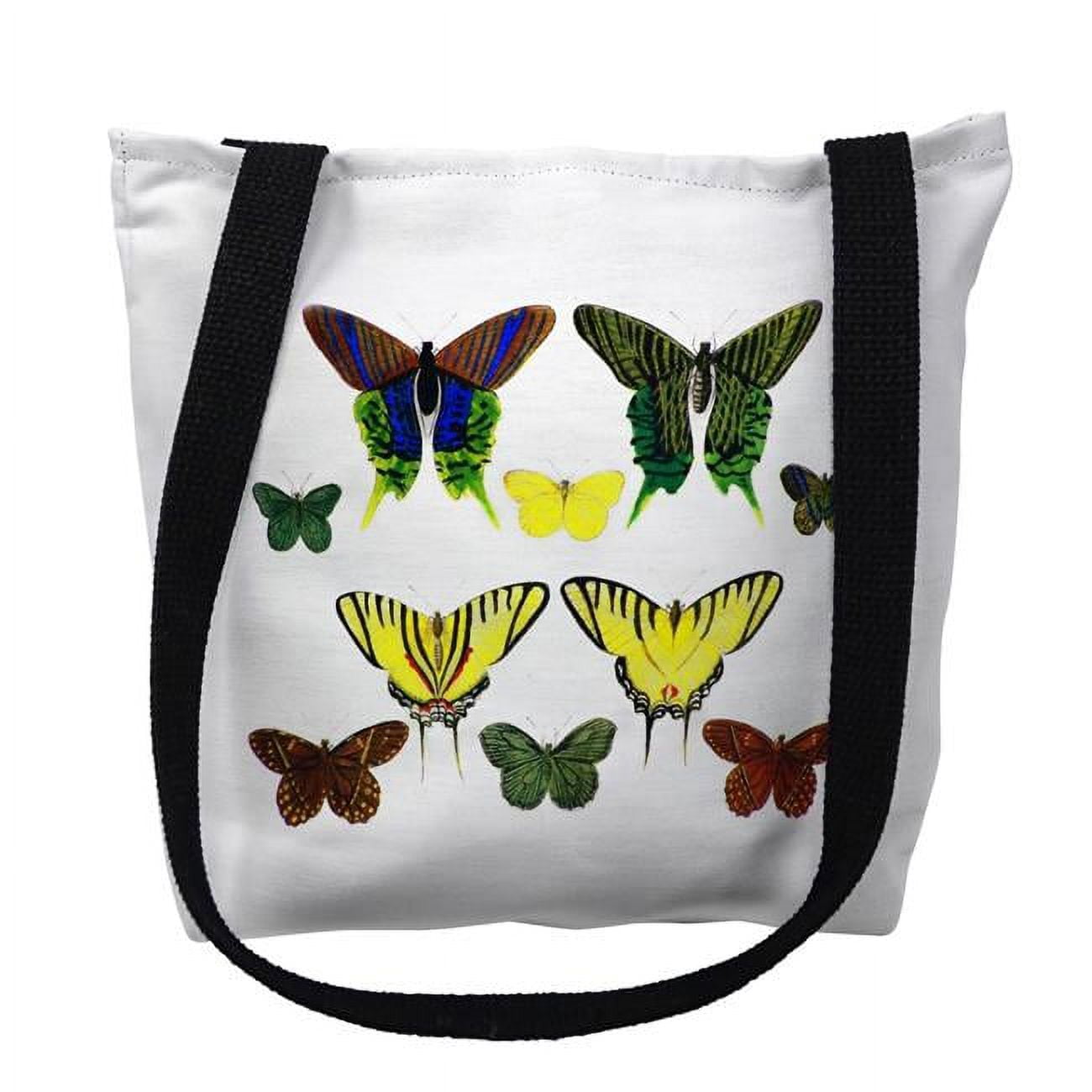 13 x 13 in. Green Butterflies Tote Bag - Small