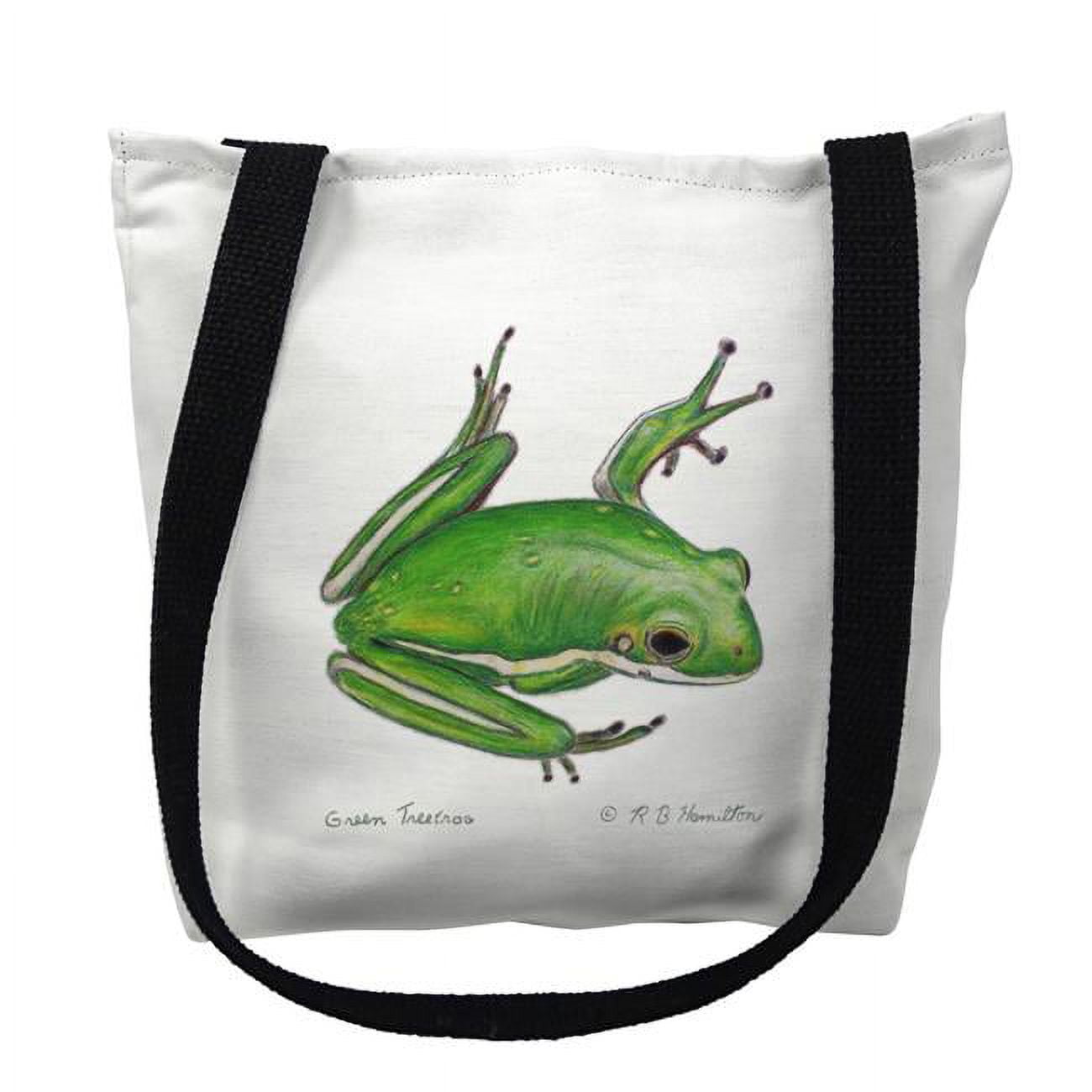 13 x 13 in. Green Treefrog Tote Bag - Small
