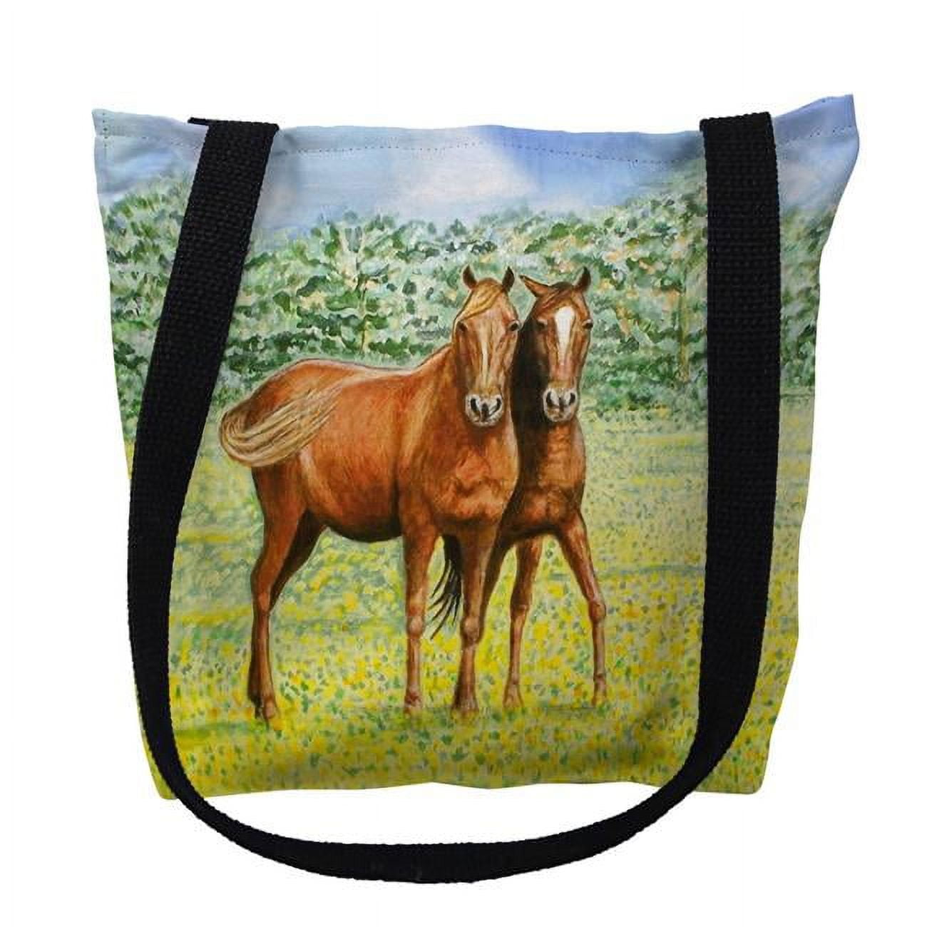 13 x 13 in. Two Horses Tote Bag - Small