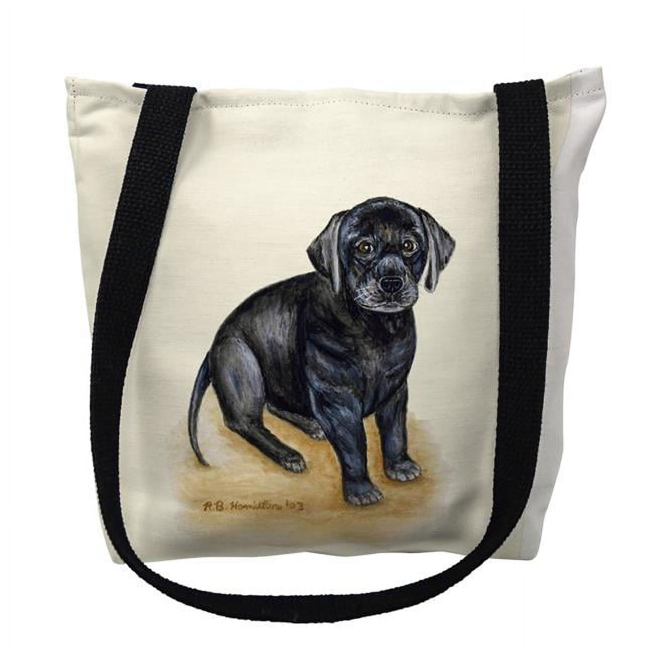 13 x 13 in. Black Lab Tote Bag - Small