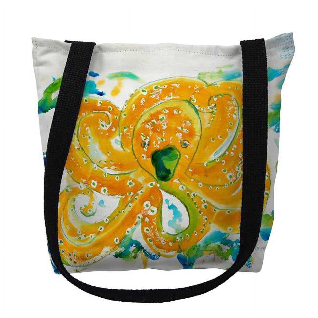 13 x 13 in. Orange Octopus Tote Bag - Small