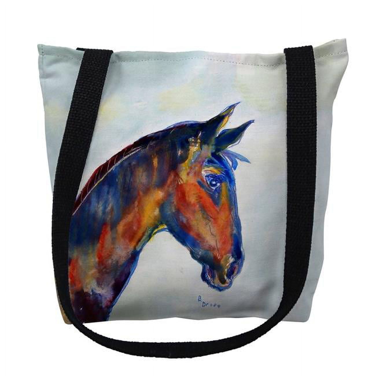 13 x 13 in. Blue Horse Tote Bag - Small