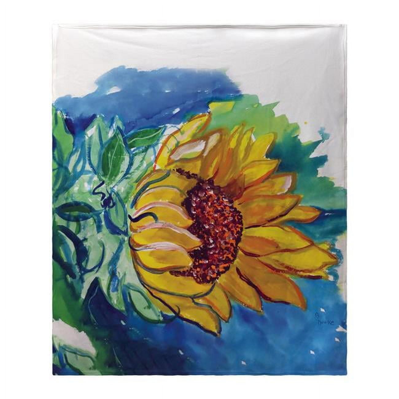 Picture of Betsydrake BK544 50 x 60 in. Windy Sunflower Fleece Blanket