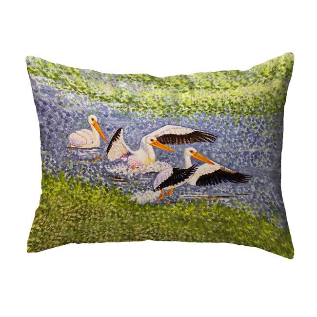 11 x 14 in. White Pelican Wings Non-Corded Pillow - Small