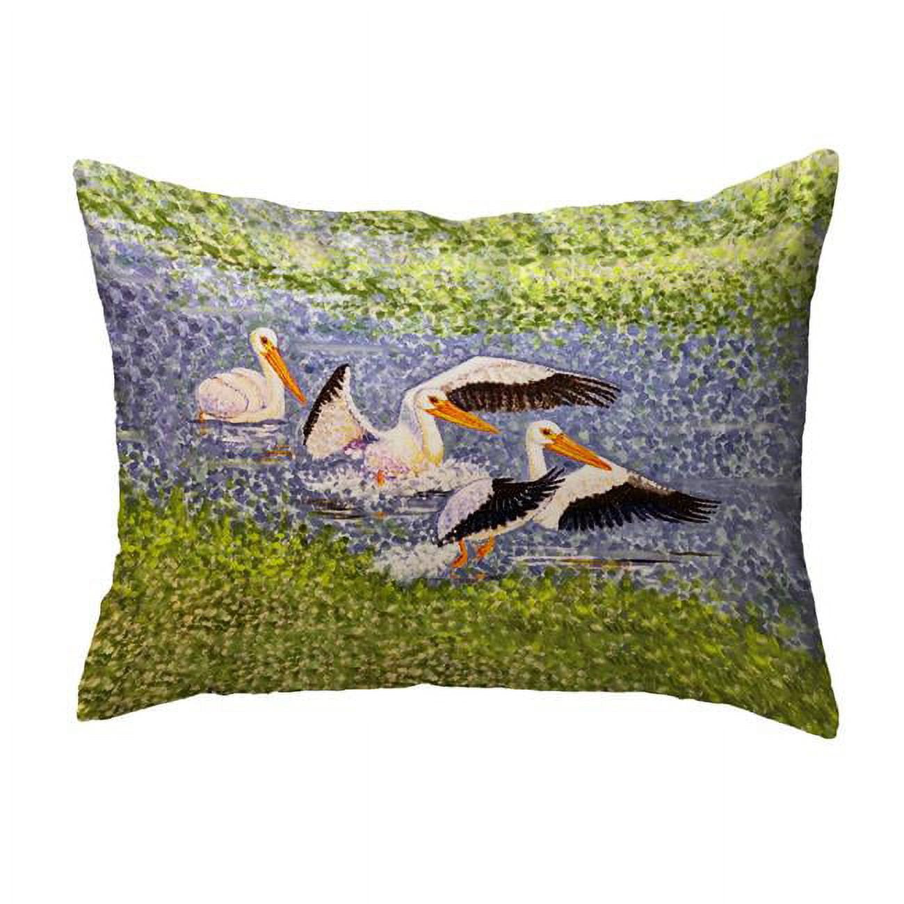 NC1402 16 x 20 in. White Pelican Wings No Cord Pillow