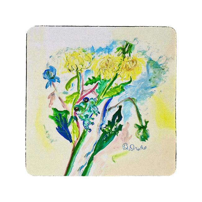 Picture of Betsy Drake CT1386 Frog & Flowers Coaster - Set of 4