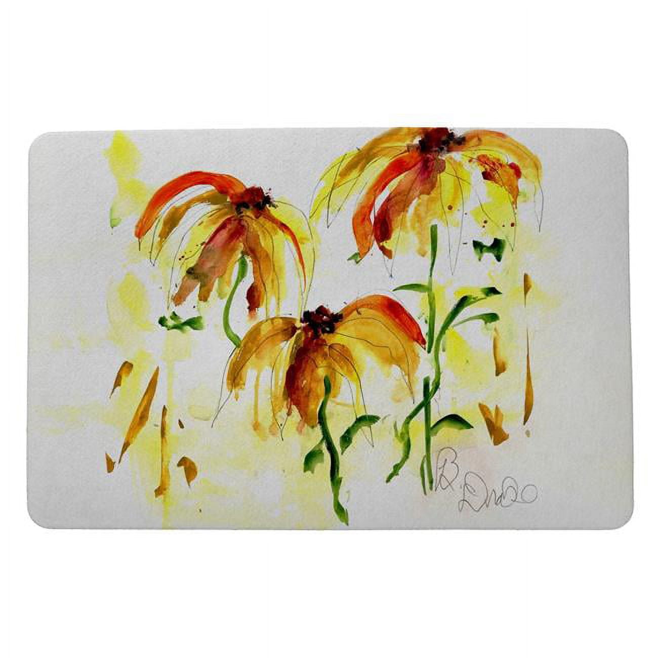 18 x 26 in. Yellow Flowers Door Mat