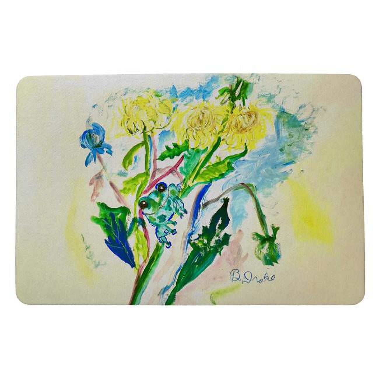18 x 26 in. Frog & Flowers Door Mat