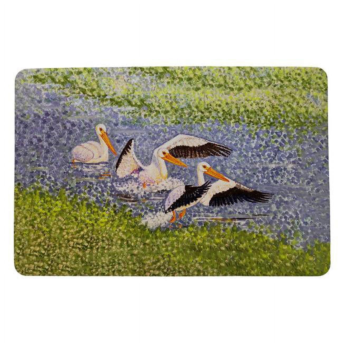 18 x 26 in. White Pelican Wings Door Mat