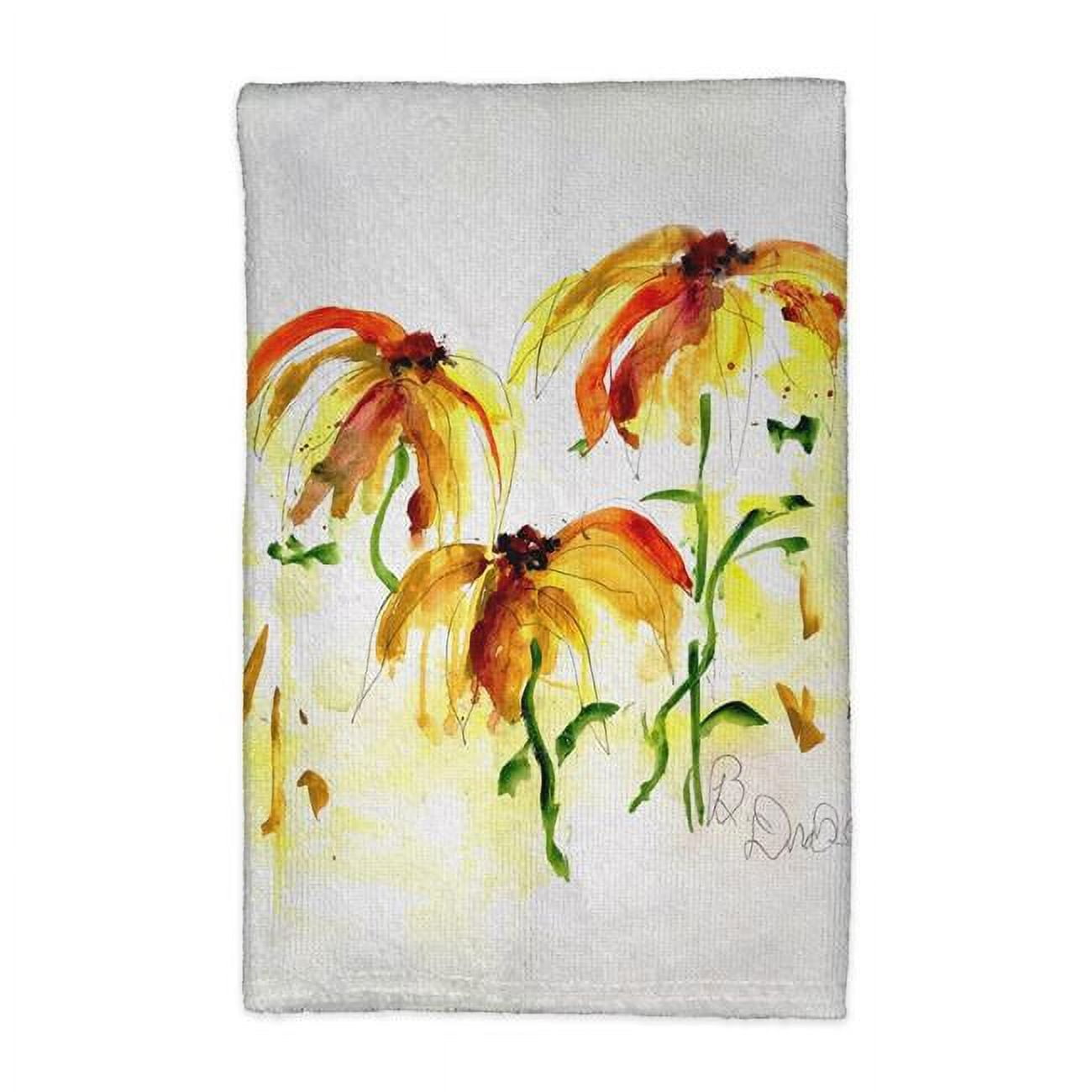 Picture of Betsy Drake KT1377 16 x 25 in. Yellow Flowers Kitchen Towel