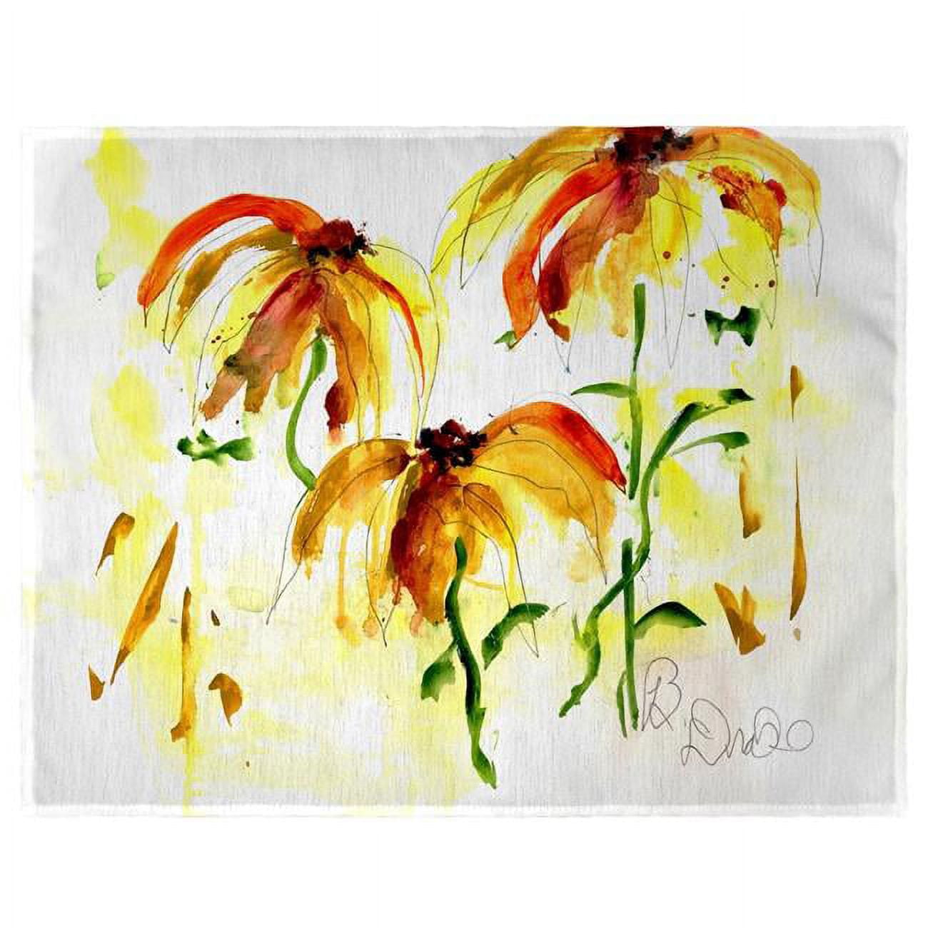 Picture of Betsy Drake PM1377 14 x 18 in. Yellow Flowers Place Mat - Set of 4
