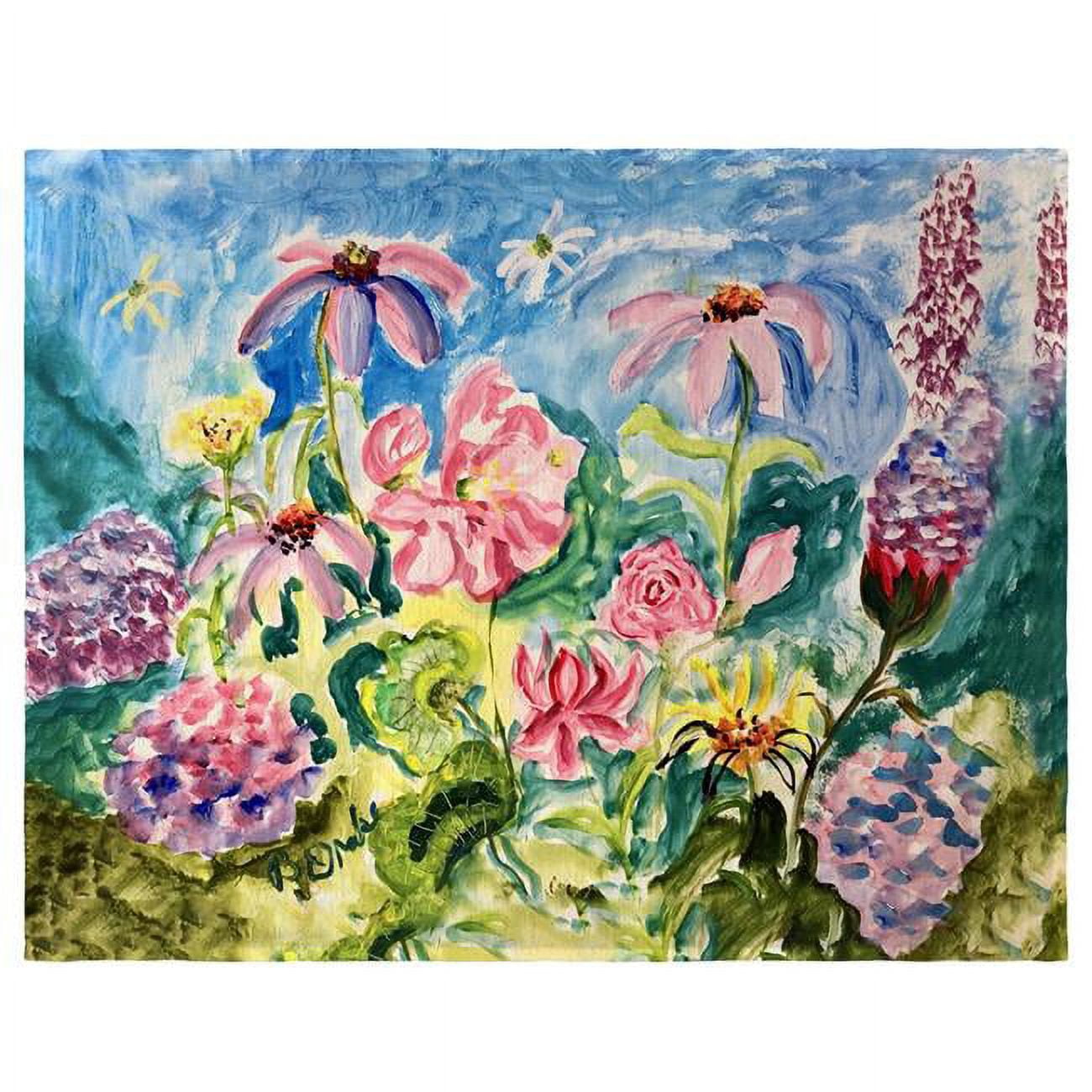 Picture of Betsy Drake PM1392 14 x 18 in. Pink Garden II Place Mat - Set of 4