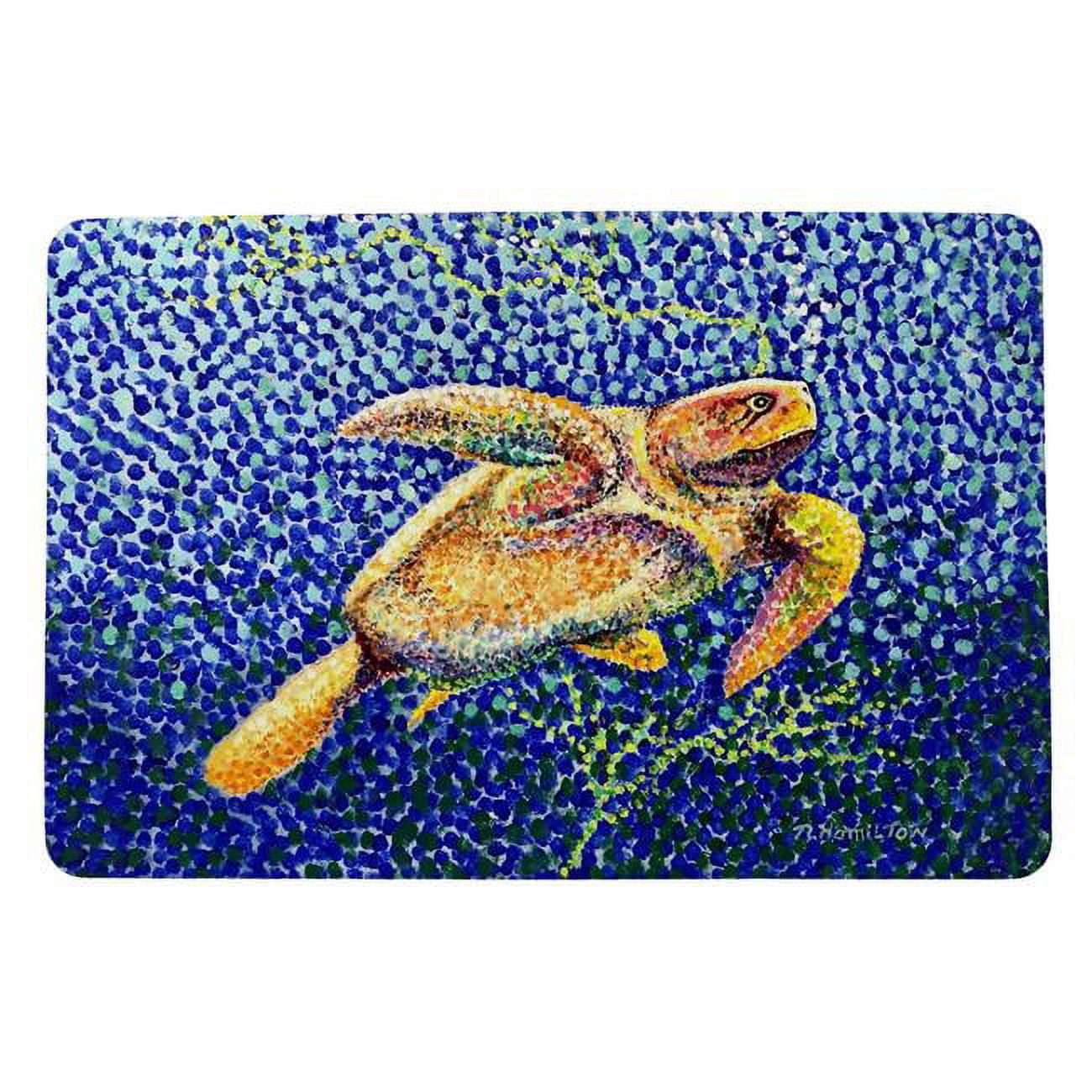 18 x 26 in. Pointillist Sea Turtle II Door Mat