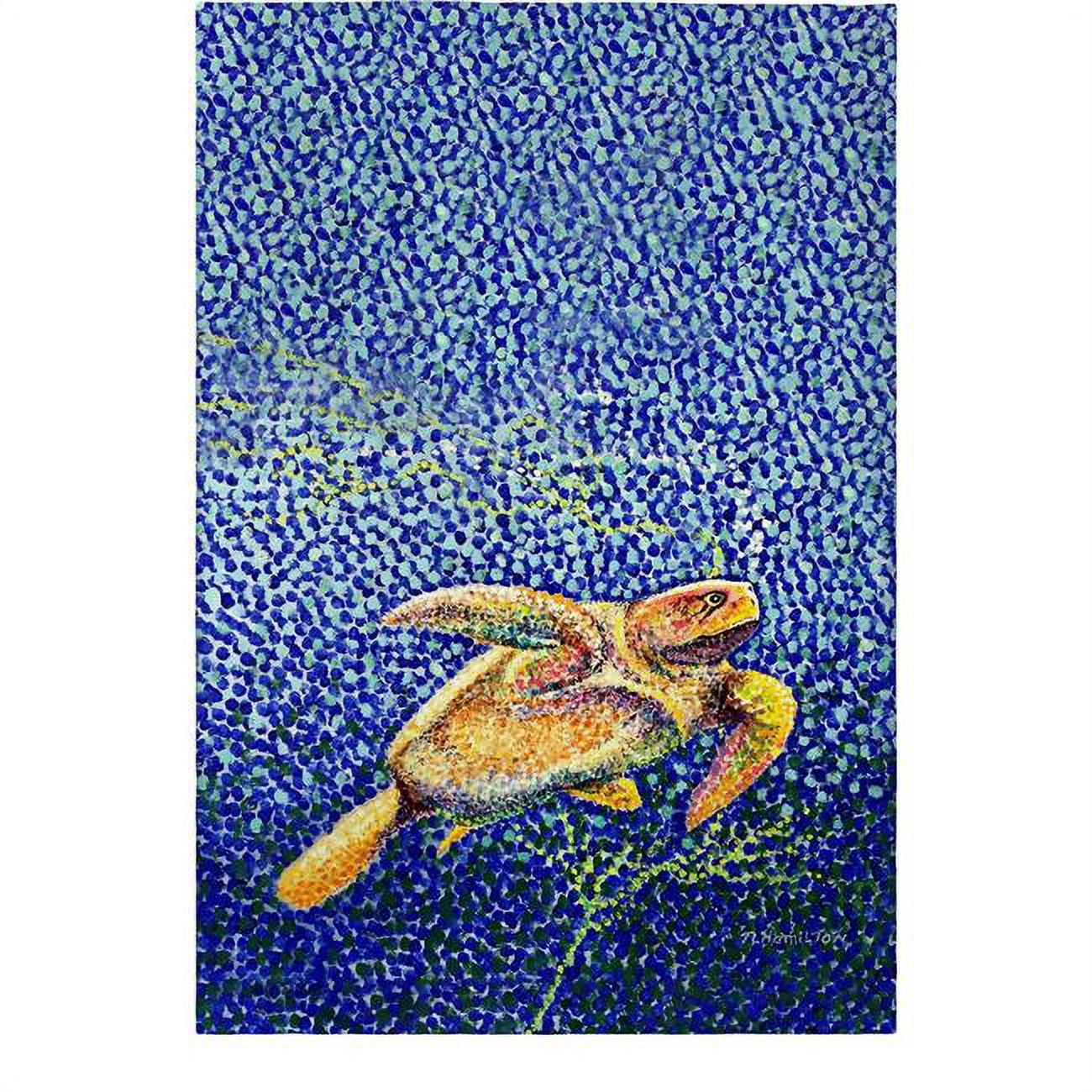 Pointillist Sea Turtle II Guest Towel