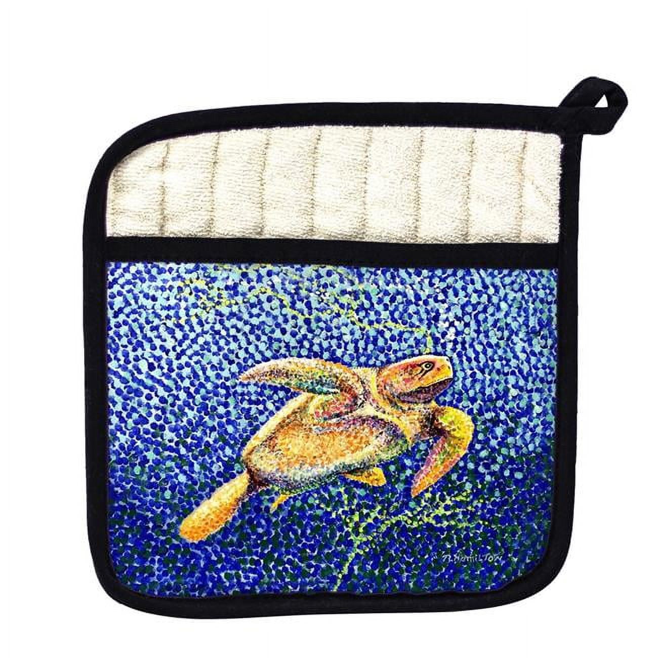 Picture of Betsy Drake PT1403 Pointillist Sea Turtle II Pot Holder