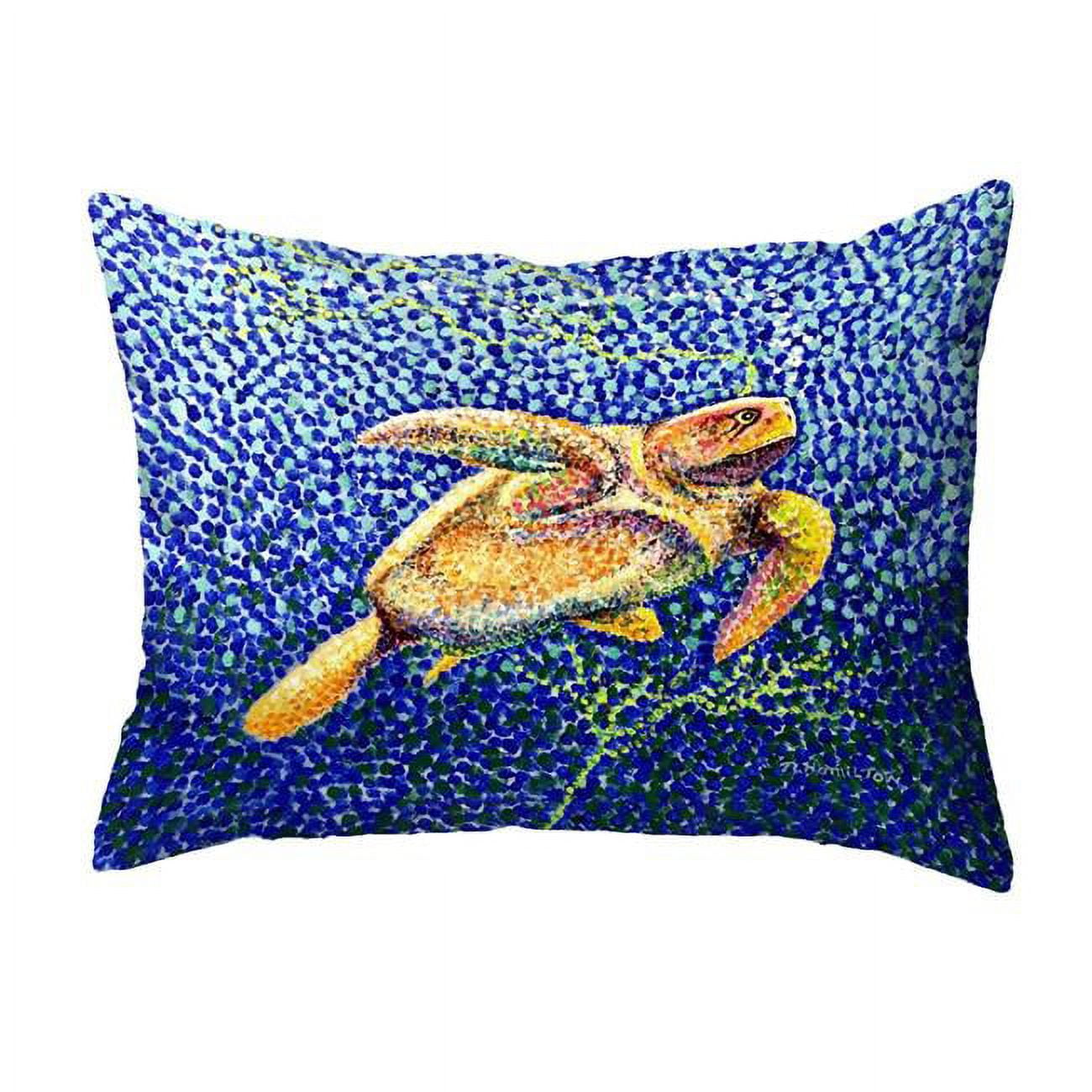 16 x 20 in. Pointillist Sea Turtle II No Cord Pillow